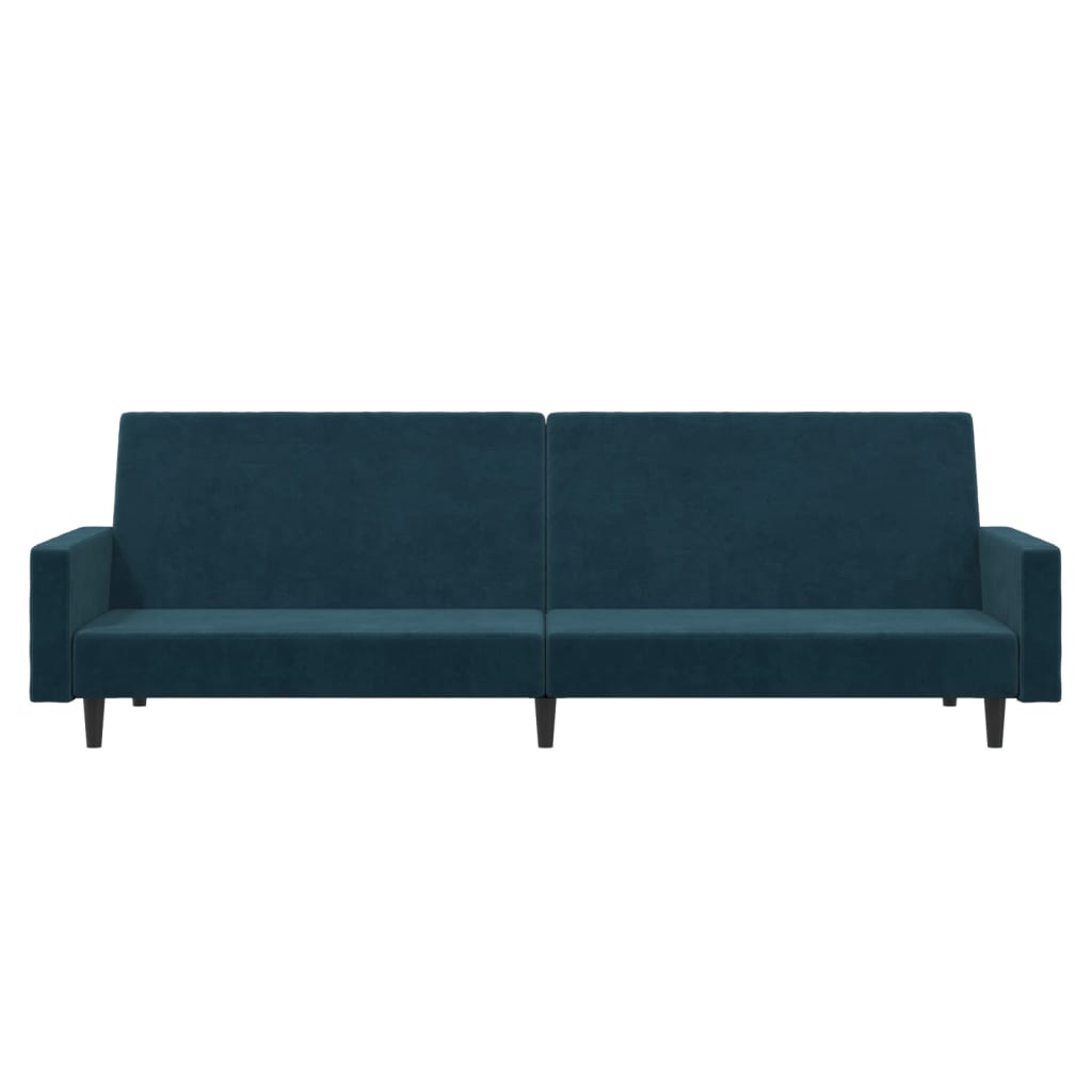 vidaXL Slaapbank 2-zits fluweel blauw