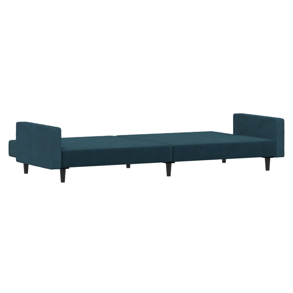 vidaXL Slaapbank 2-zits fluweel blauw