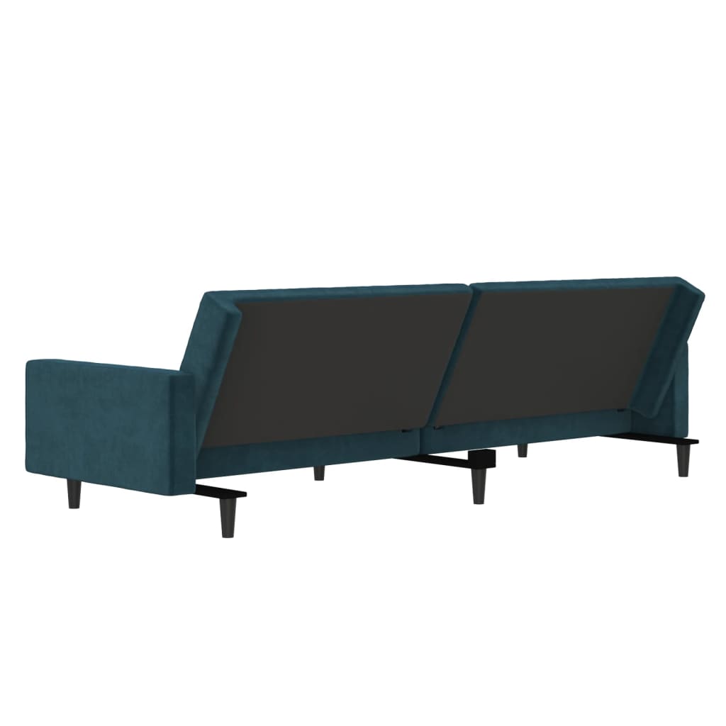 vidaXL Slaapbank 2-zits fluweel blauw