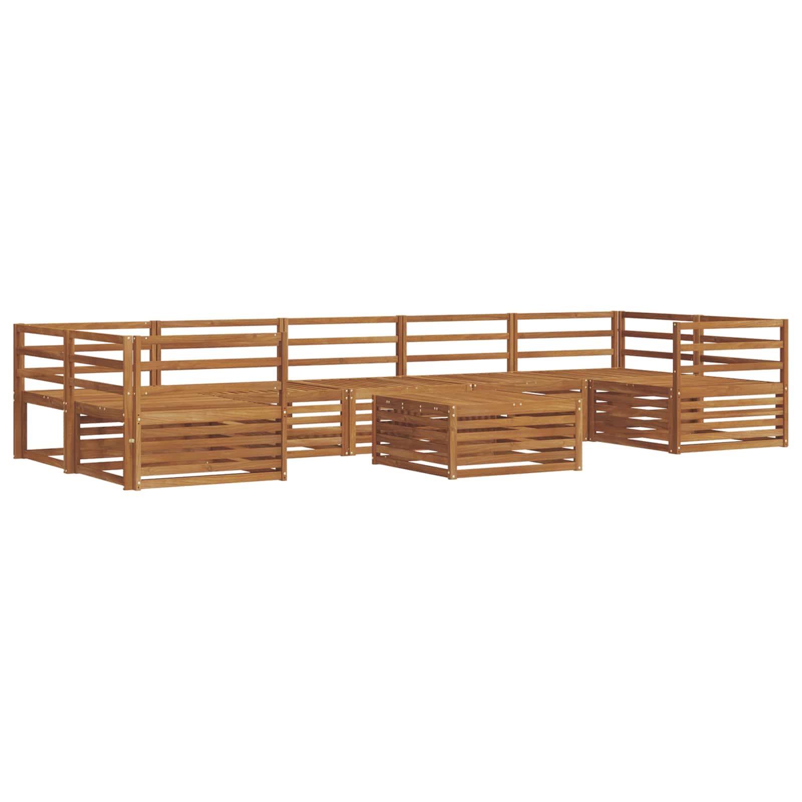 vidaXL Buiten bankenset 8 pcs Naturel