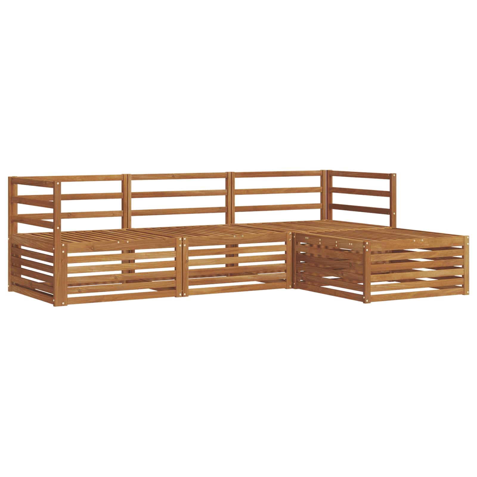 vidaXL Buiten bankenset 4 pcs Naturel