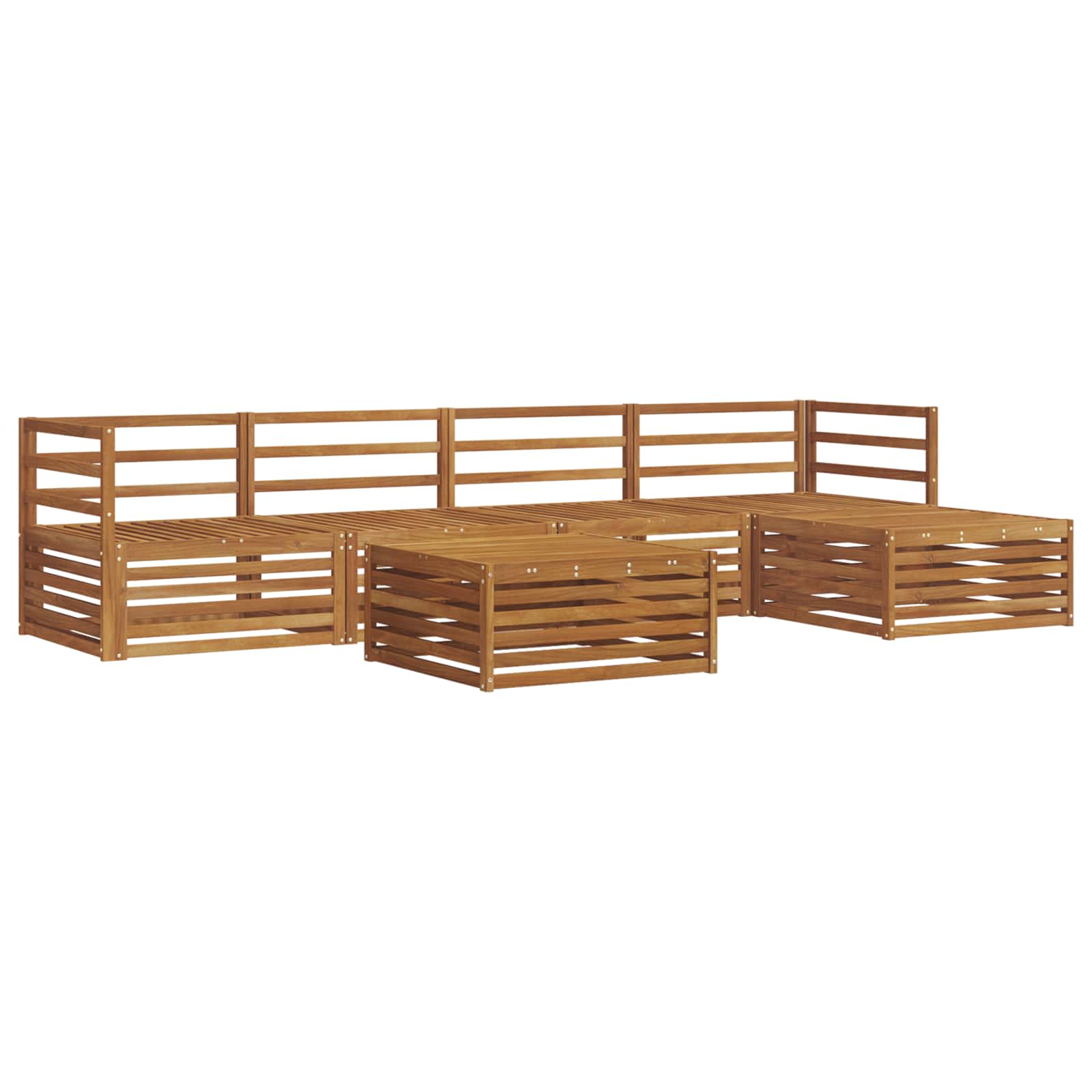 vidaXL Buiten bankenset 6 pcs Naturel