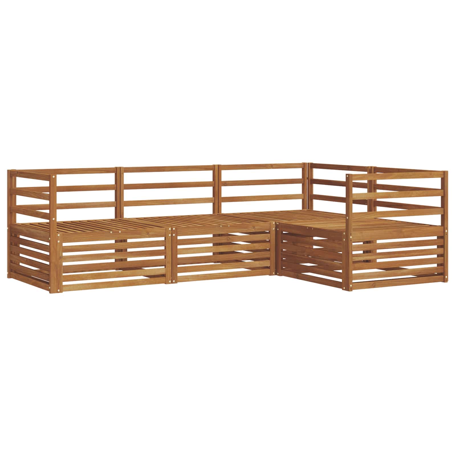 vidaXL Buiten bankenset 4 pcs Naturel
