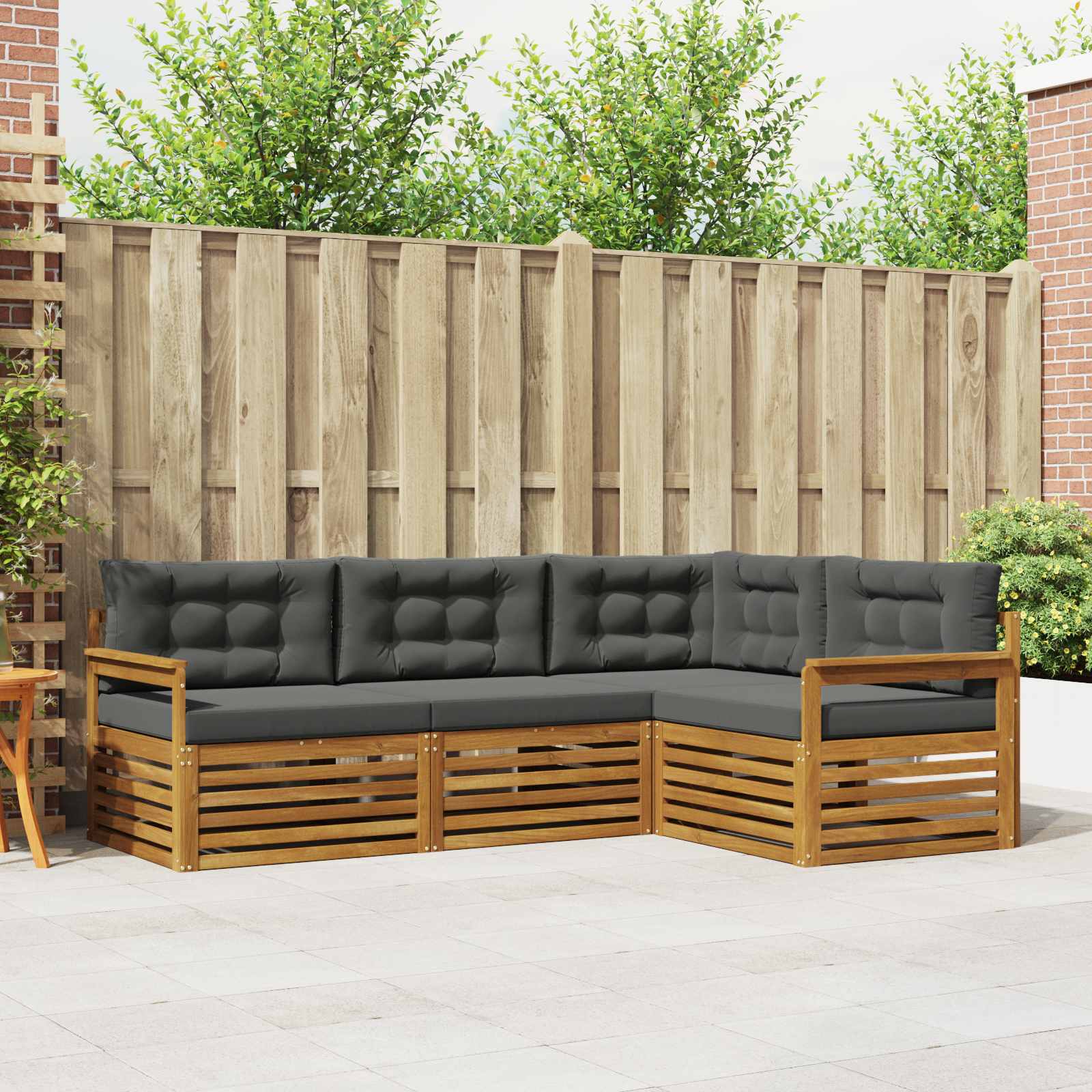 vidaXL Buiten bankenset 4 pcs Naturel