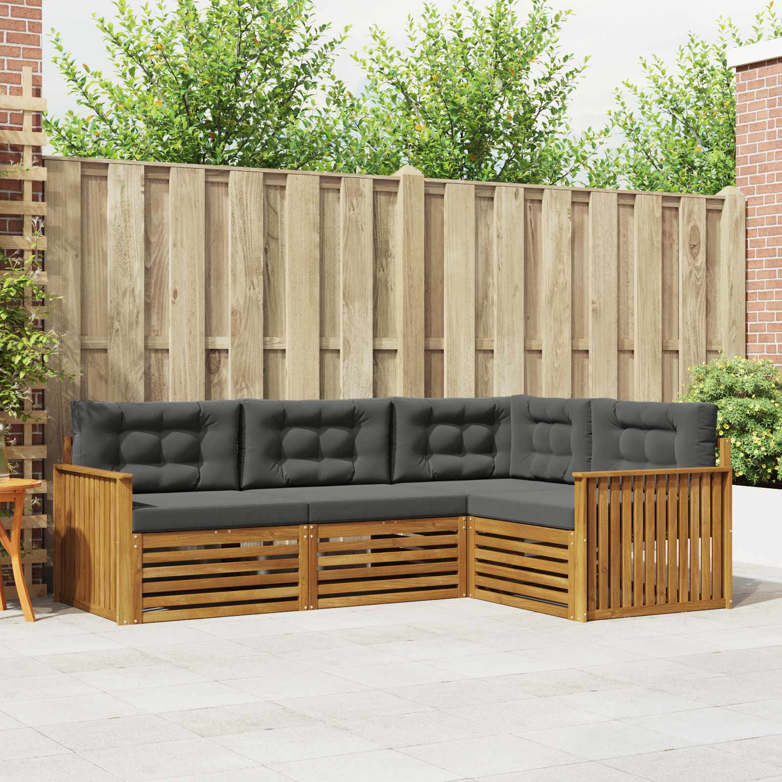 vidaXL Buiten bankenset 4 pcs Naturel