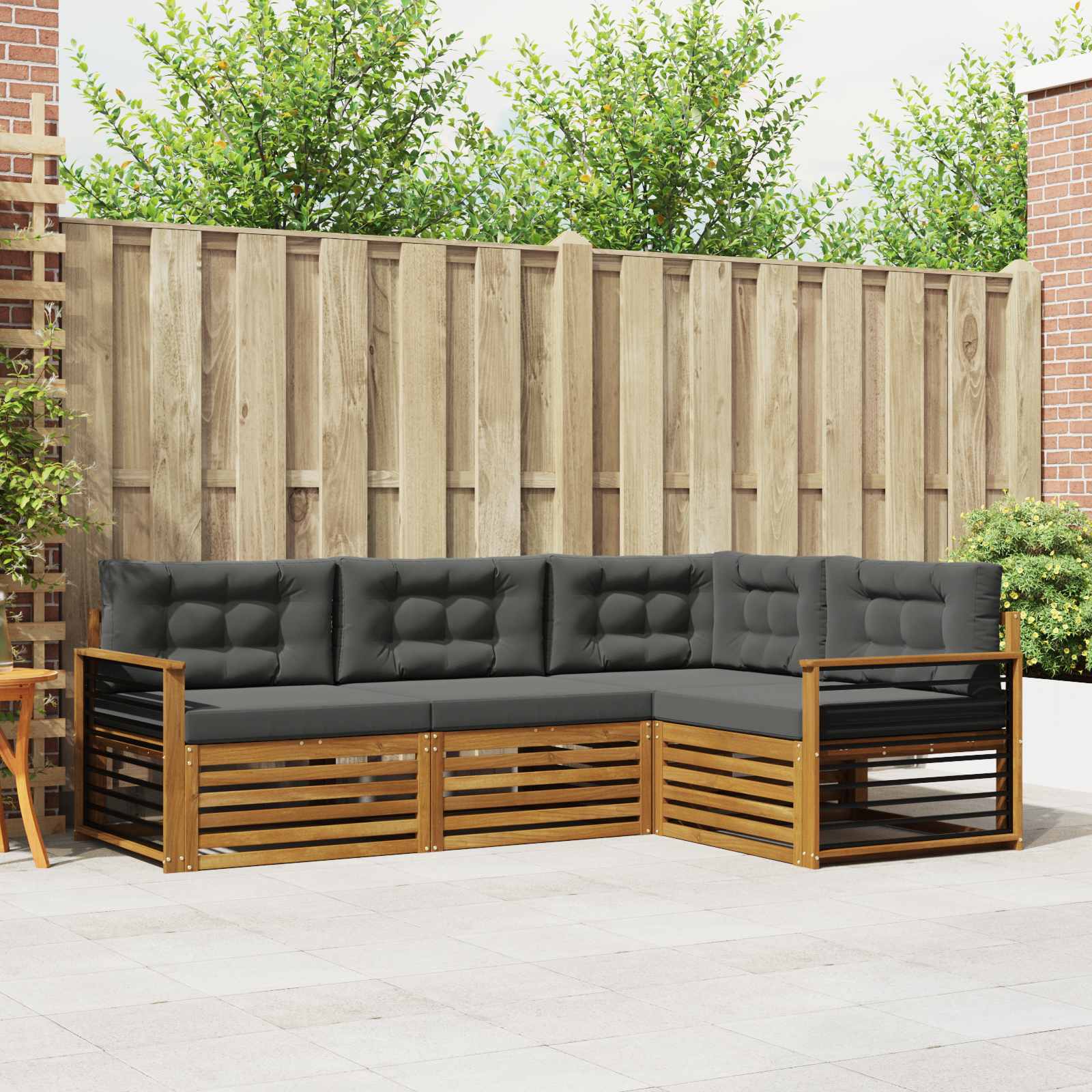 vidaXL Buiten bankenset 4 pcs Naturel