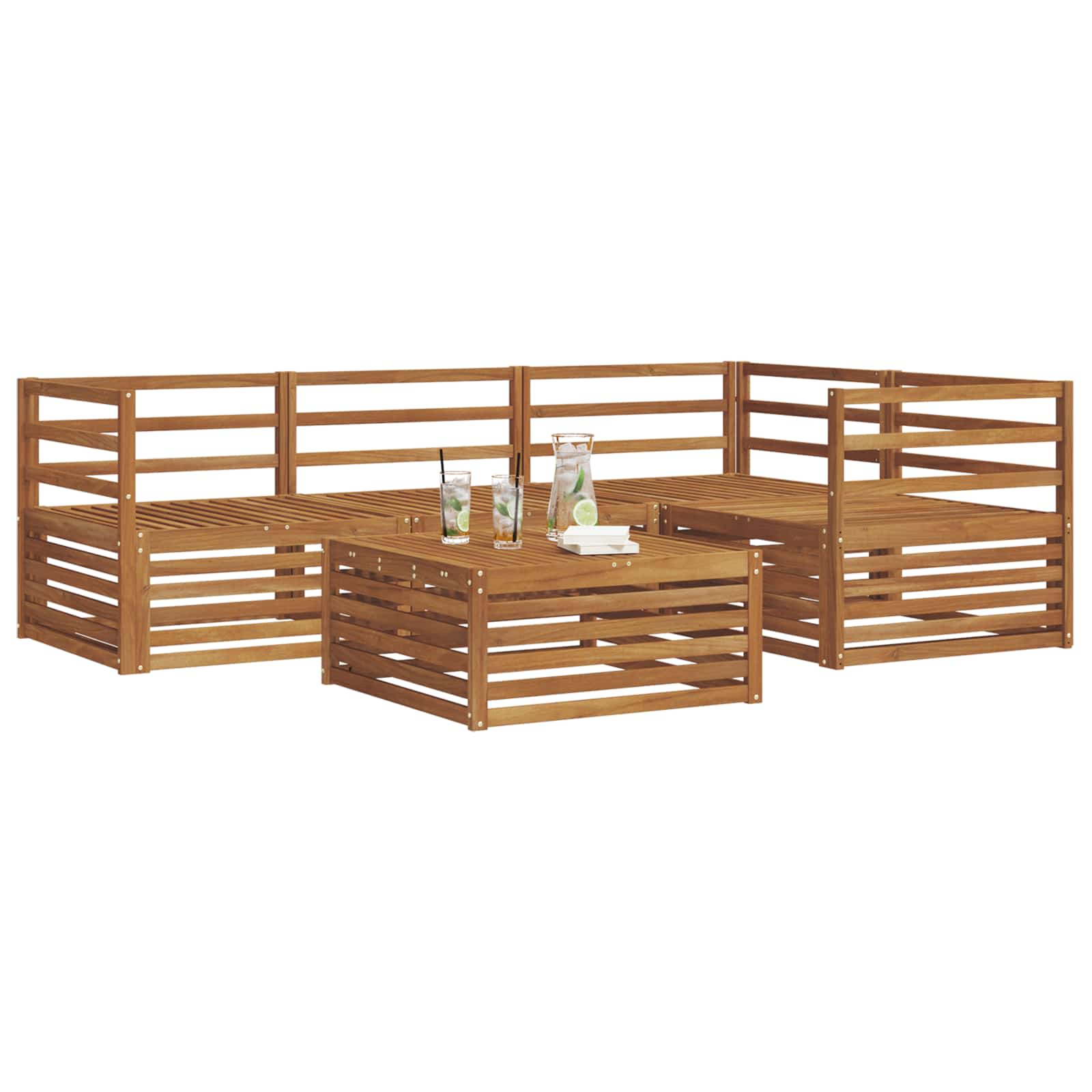 vidaXL Buiten bankenset 5 pcs Naturel Massief Acaciahout
