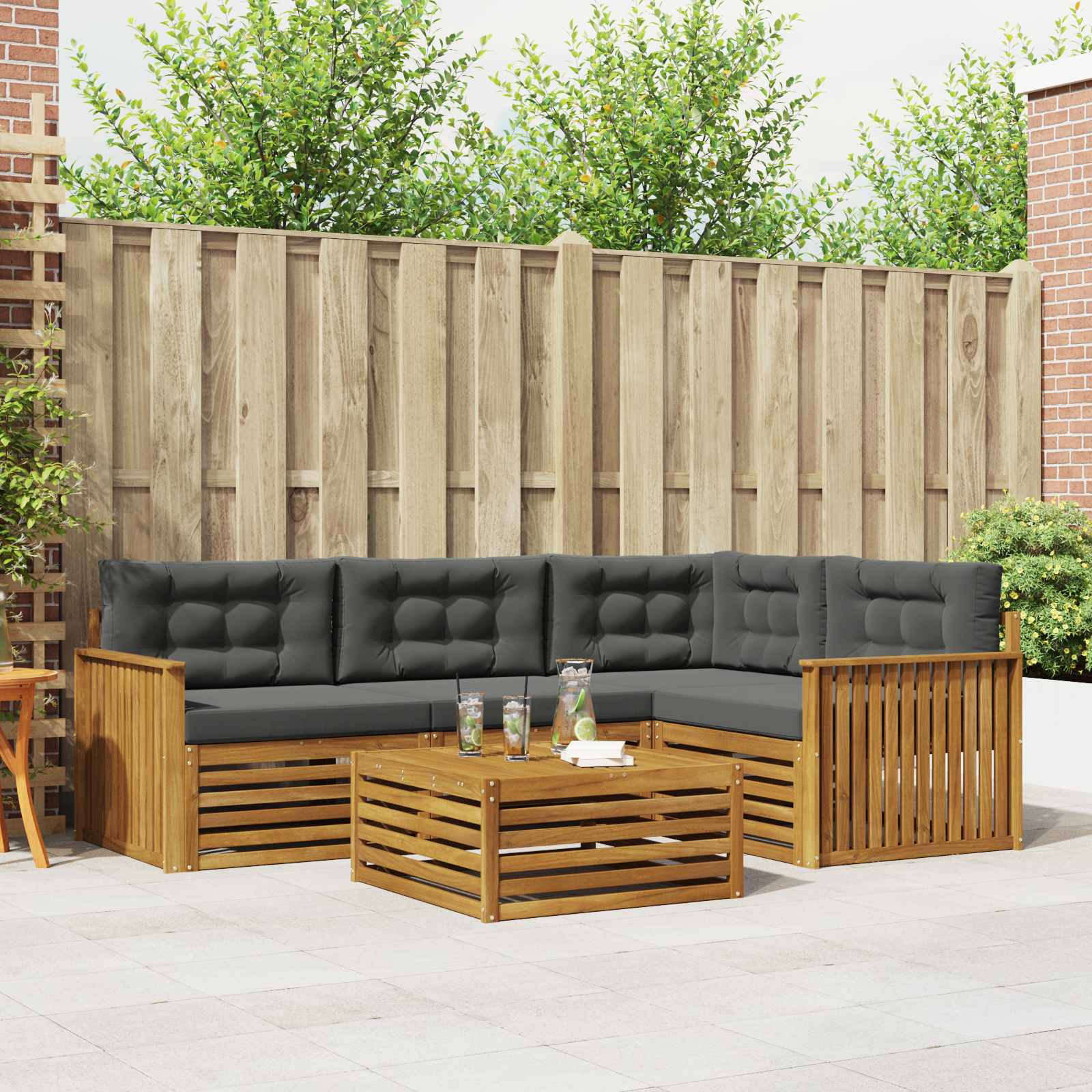vidaXL Buiten bankenset 5 pcs Naturel Massief Acaciahout