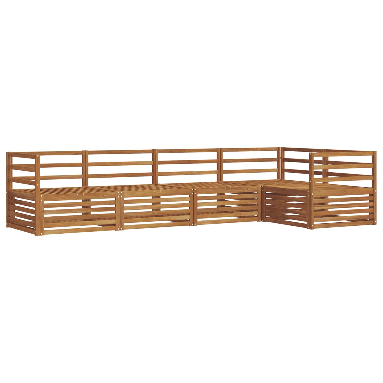 vidaXL Buiten bankenset 5 pcs Naturel Massief Acaciahout
