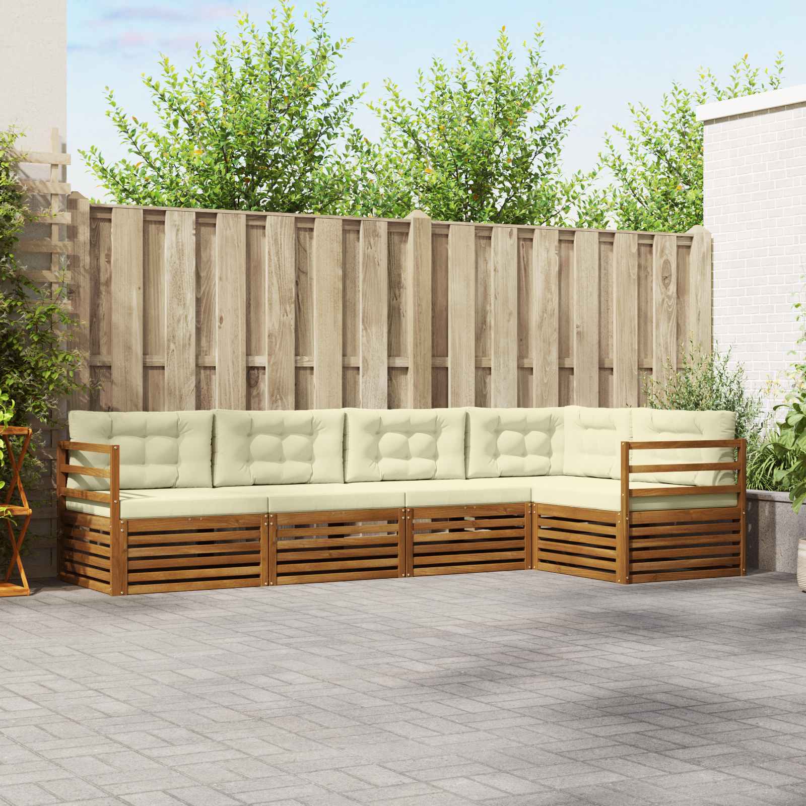 vidaXL Buiten bankenset 5 pcs Naturel Massief Acaciahout