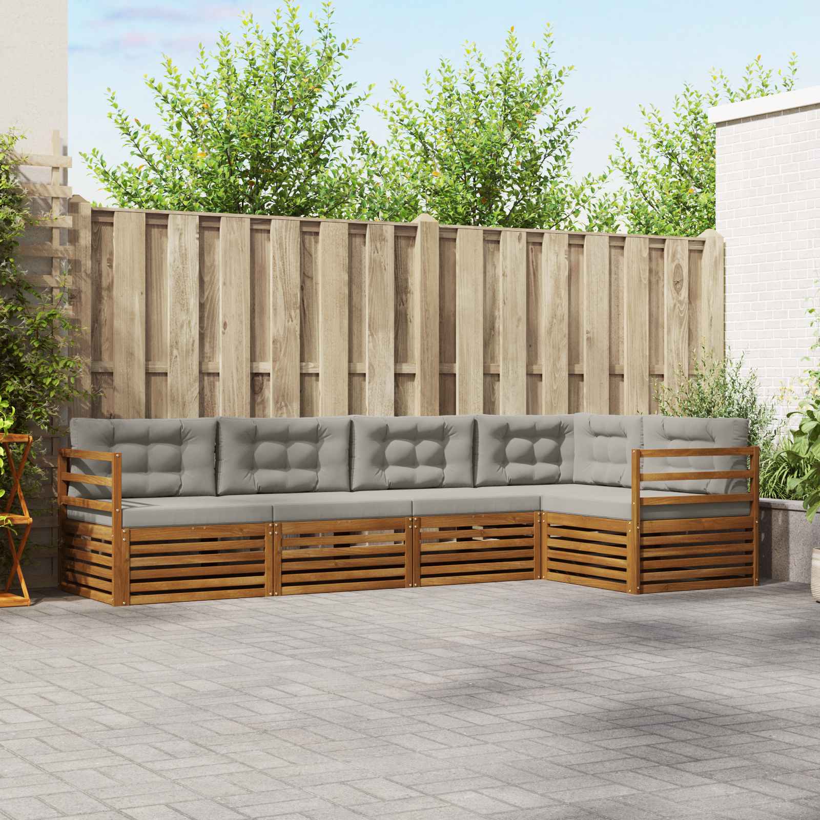 vidaXL Buiten bankenset 5 pcs Naturel Massief Acaciahout