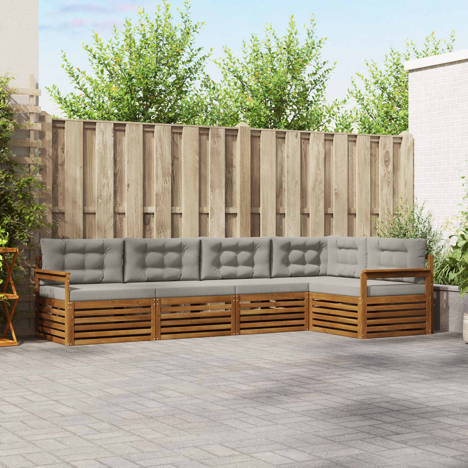 vidaXL Buiten bankenset 5 pcs Naturel Massief Acaciahout