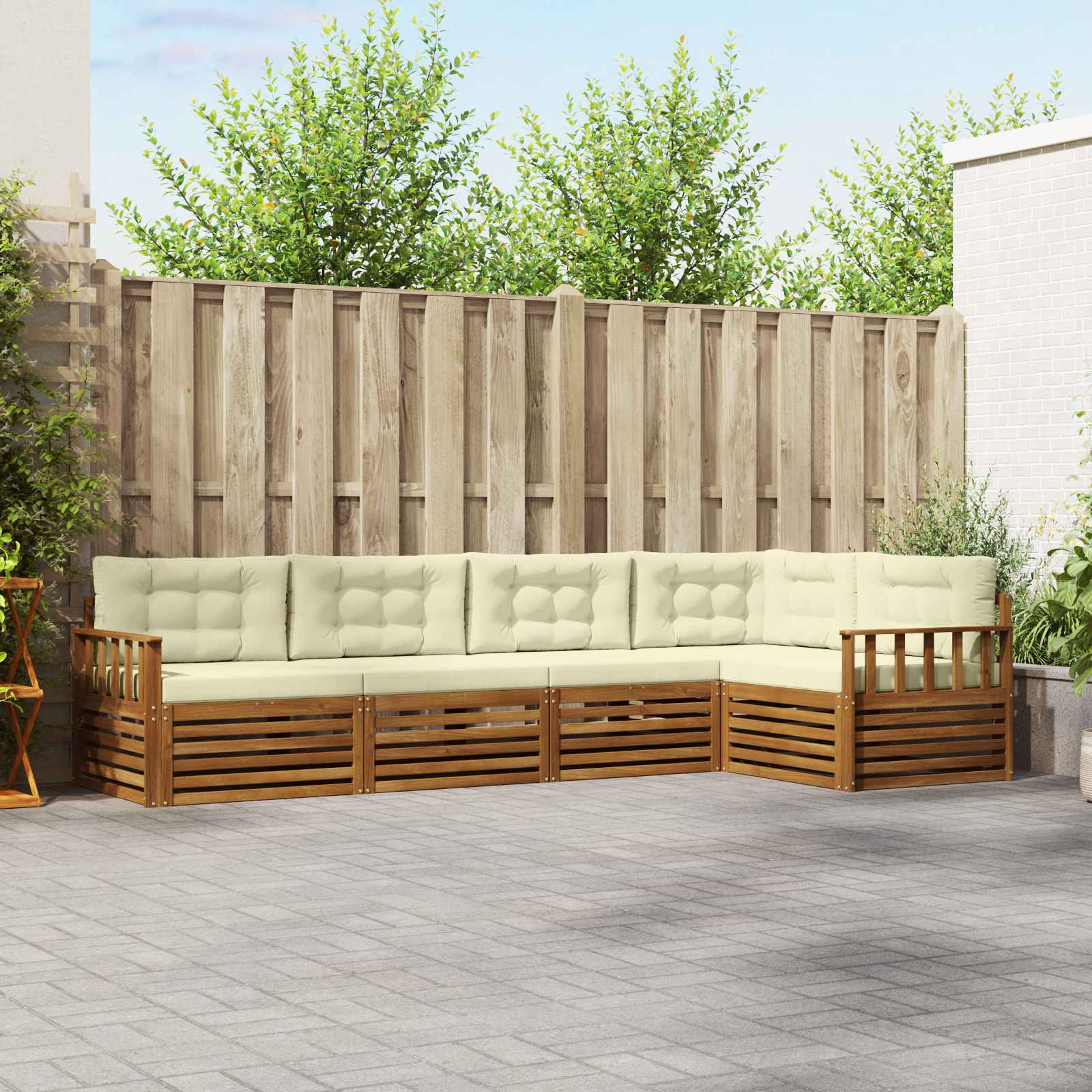 vidaXL Buiten bankenset 5 pcs Naturel Massief Acaciahout
