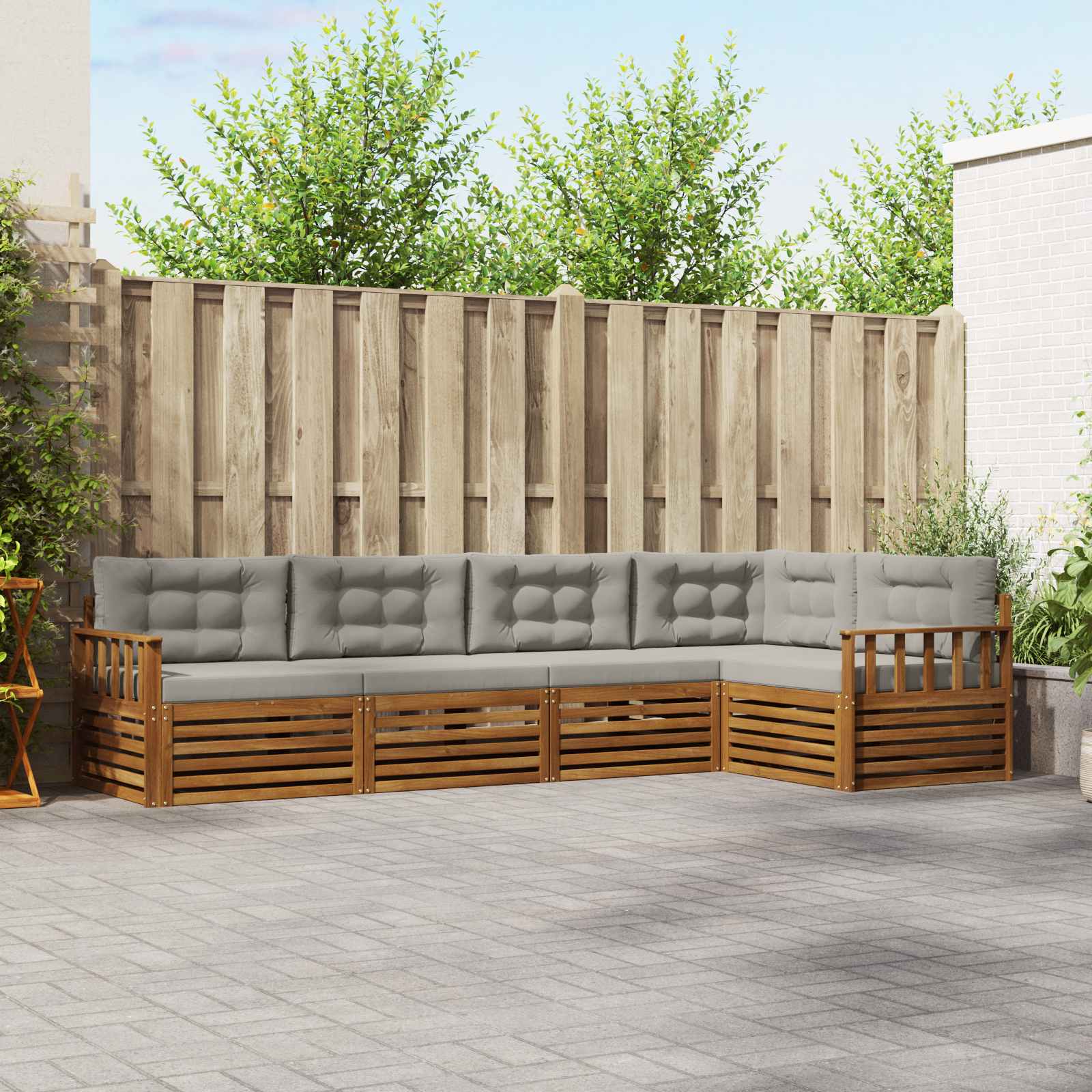 vidaXL Buiten bankenset 5 pcs Naturel Massief Acaciahout