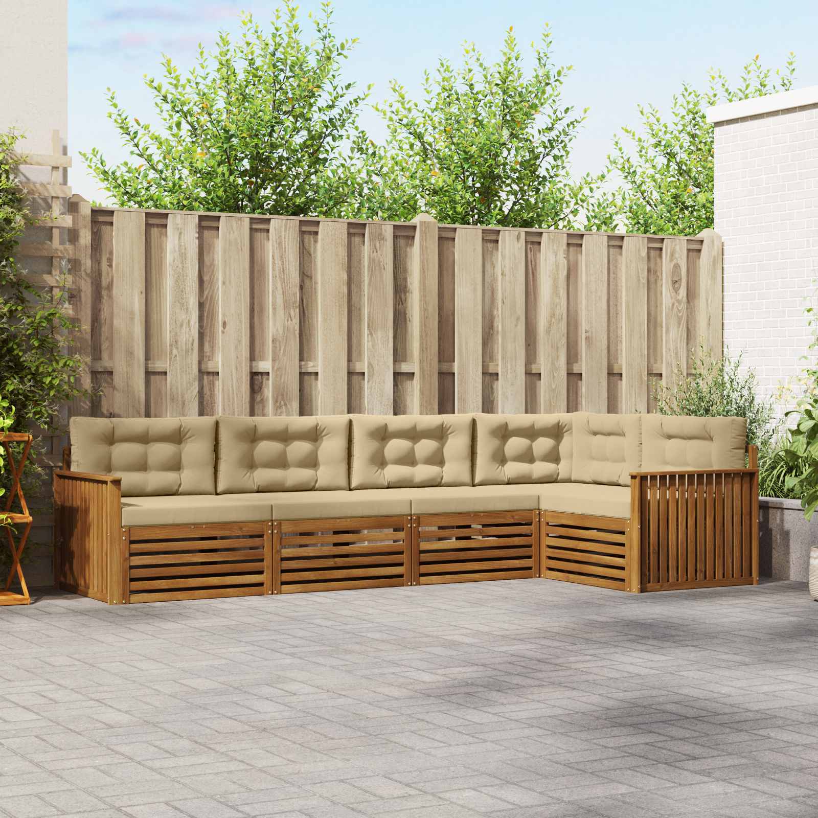 vidaXL Buiten bankenset 5 pcs Naturel Massief Acaciahout