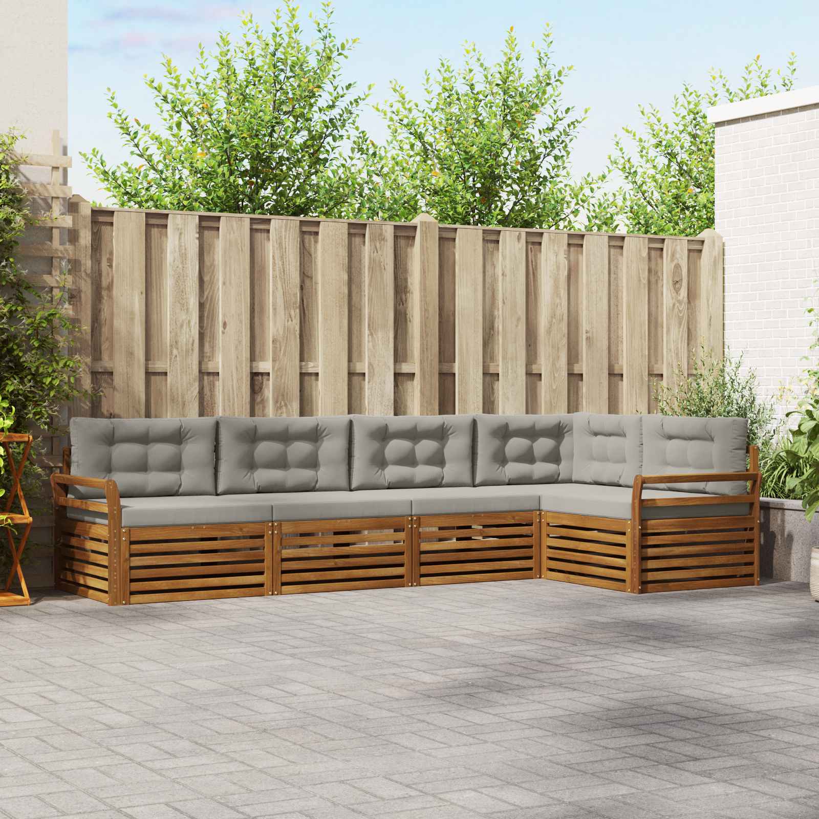vidaXL Buiten bankenset 5 pcs Naturel Massief Acaciahout