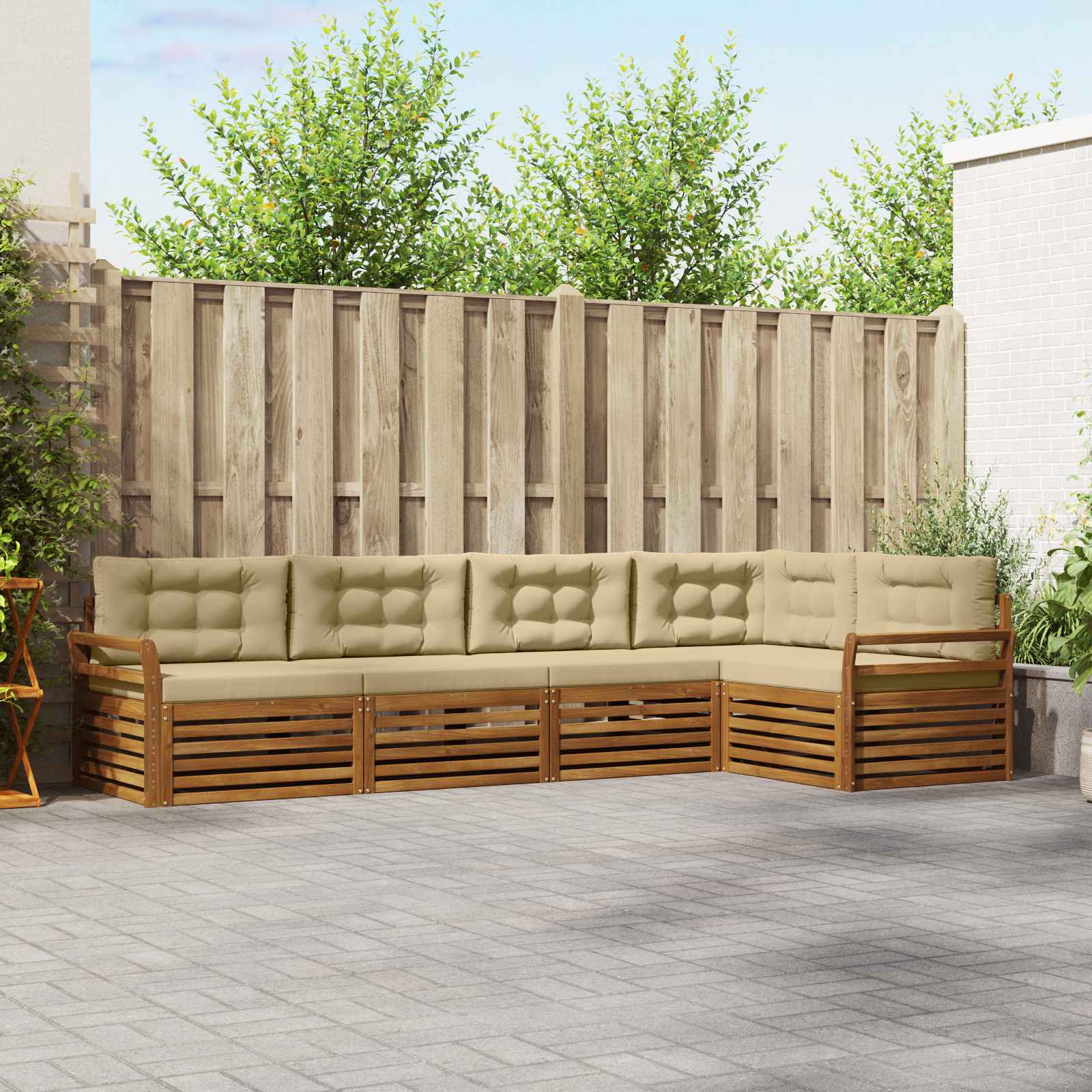 vidaXL Buiten bankenset 5 pcs Naturel Massief Acaciahout