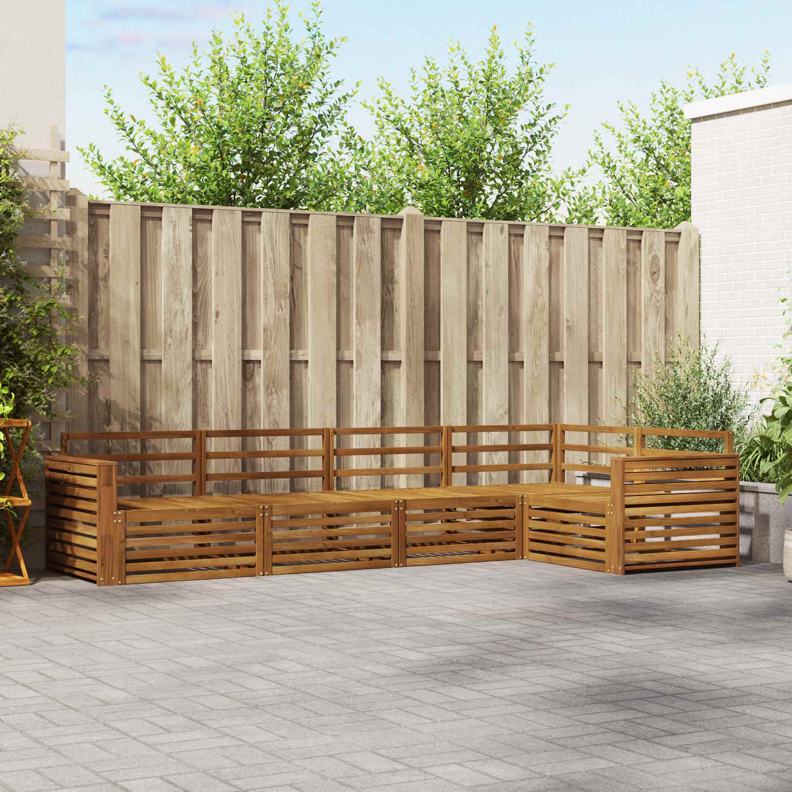 vidaXL Buiten bankenset 5 pcs Naturel Massief Acaciahout
