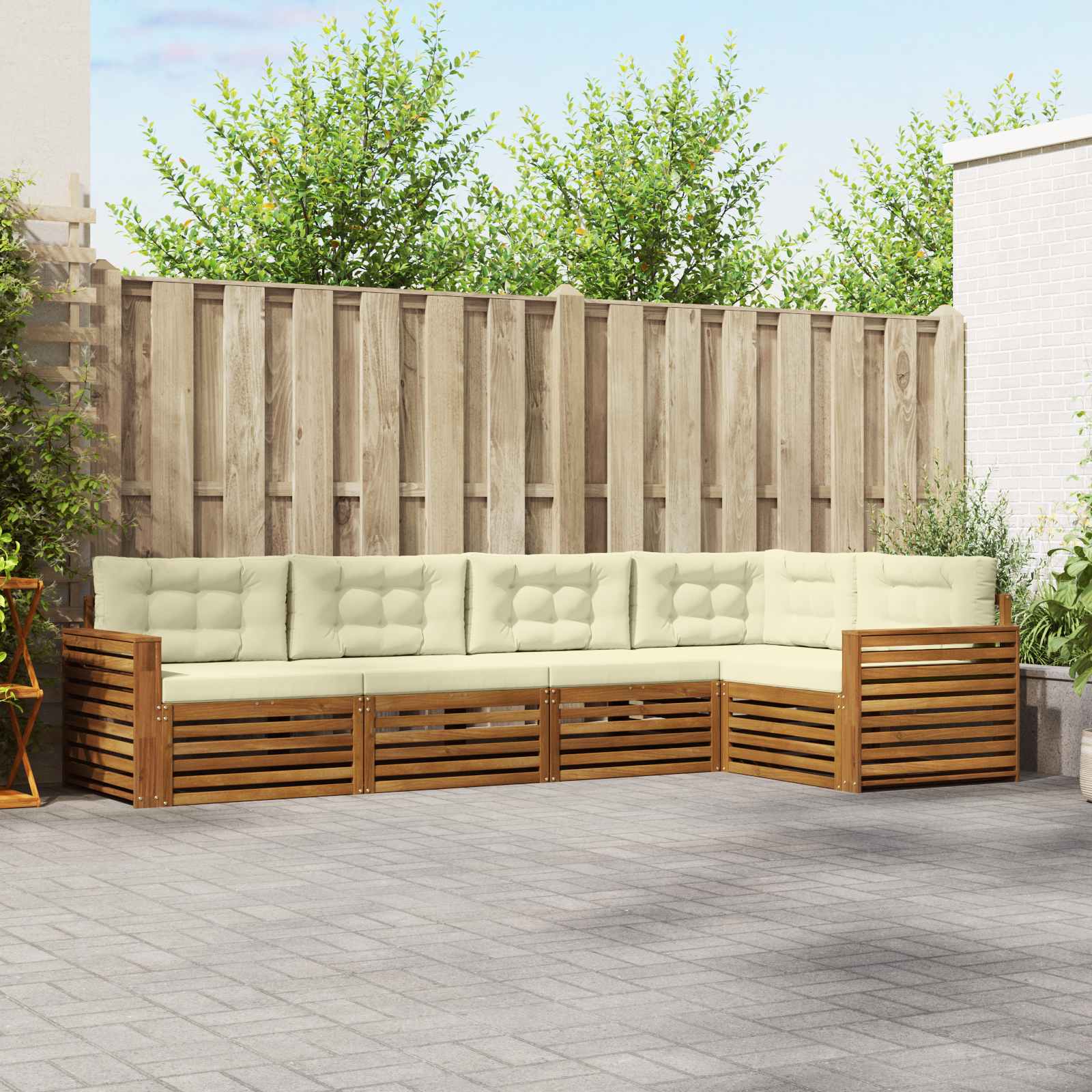 vidaXL Buiten bankenset 5 pcs Naturel Massief Acaciahout