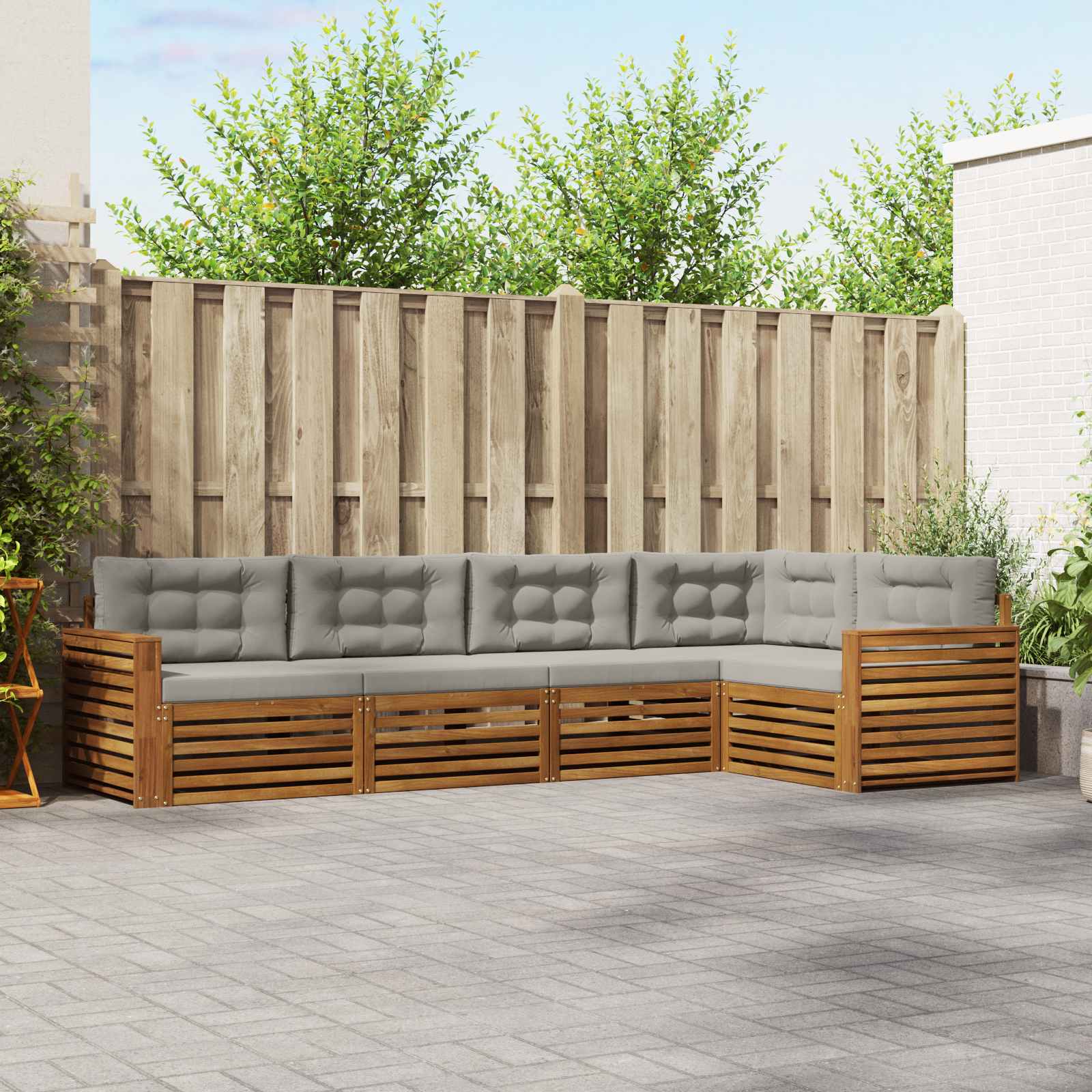 vidaXL Buiten bankenset 5 pcs Naturel Massief Acaciahout