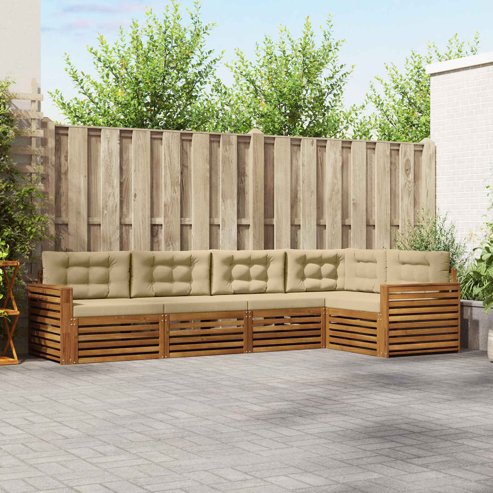 vidaXL Buiten bankenset 5 pcs Naturel Massief Acaciahout