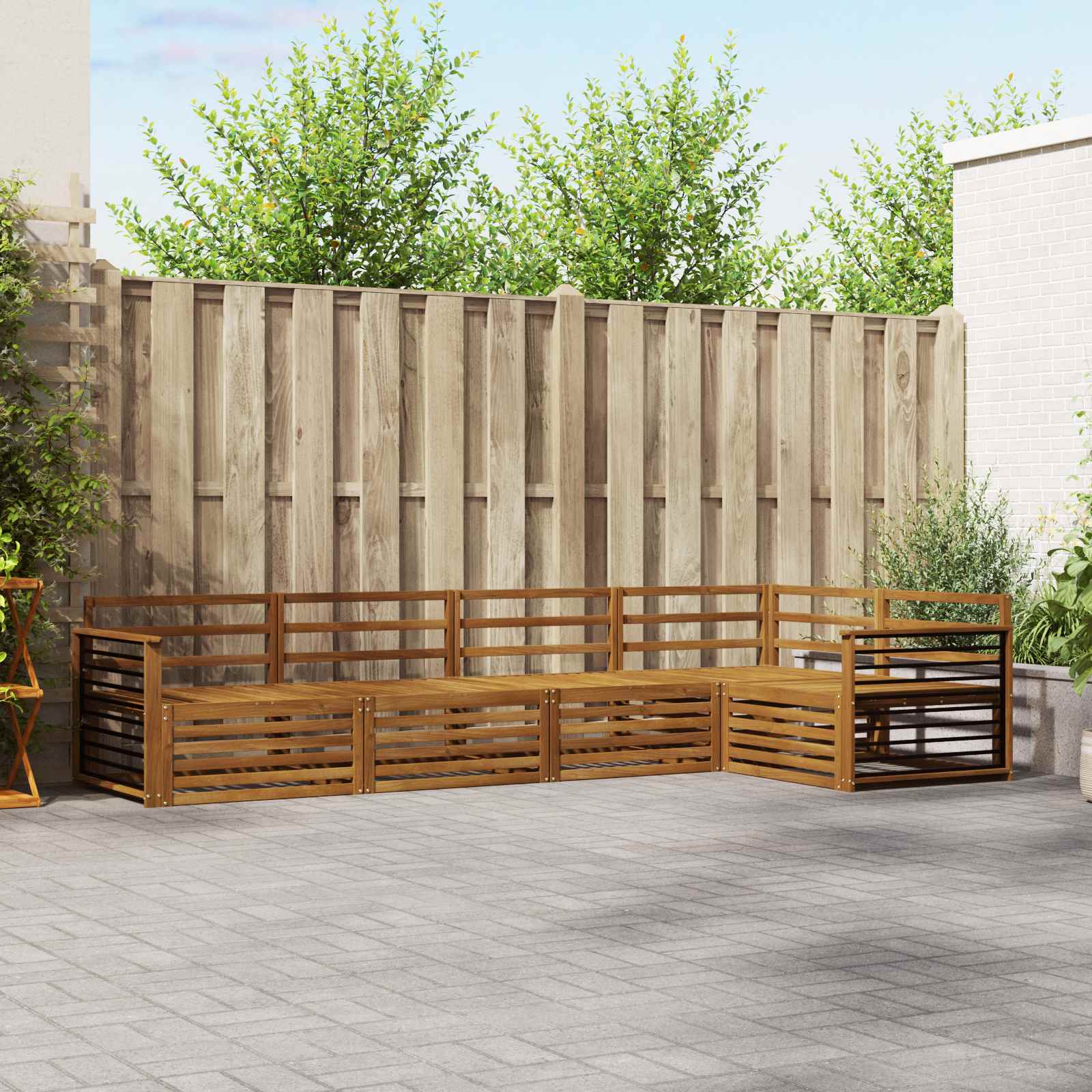 vidaXL Buiten bankenset 5 pcs Naturel Massief Acaciahout