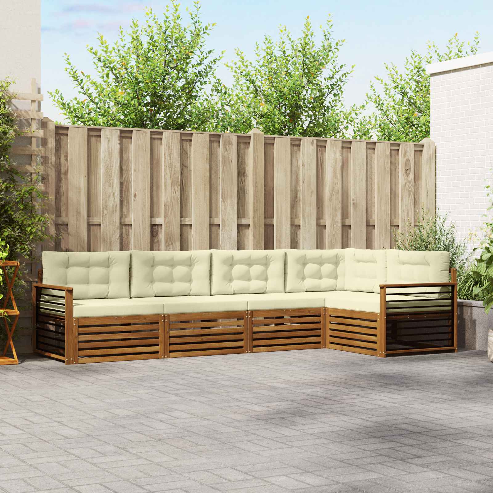 vidaXL Buiten bankenset 5 pcs Naturel Massief Acaciahout