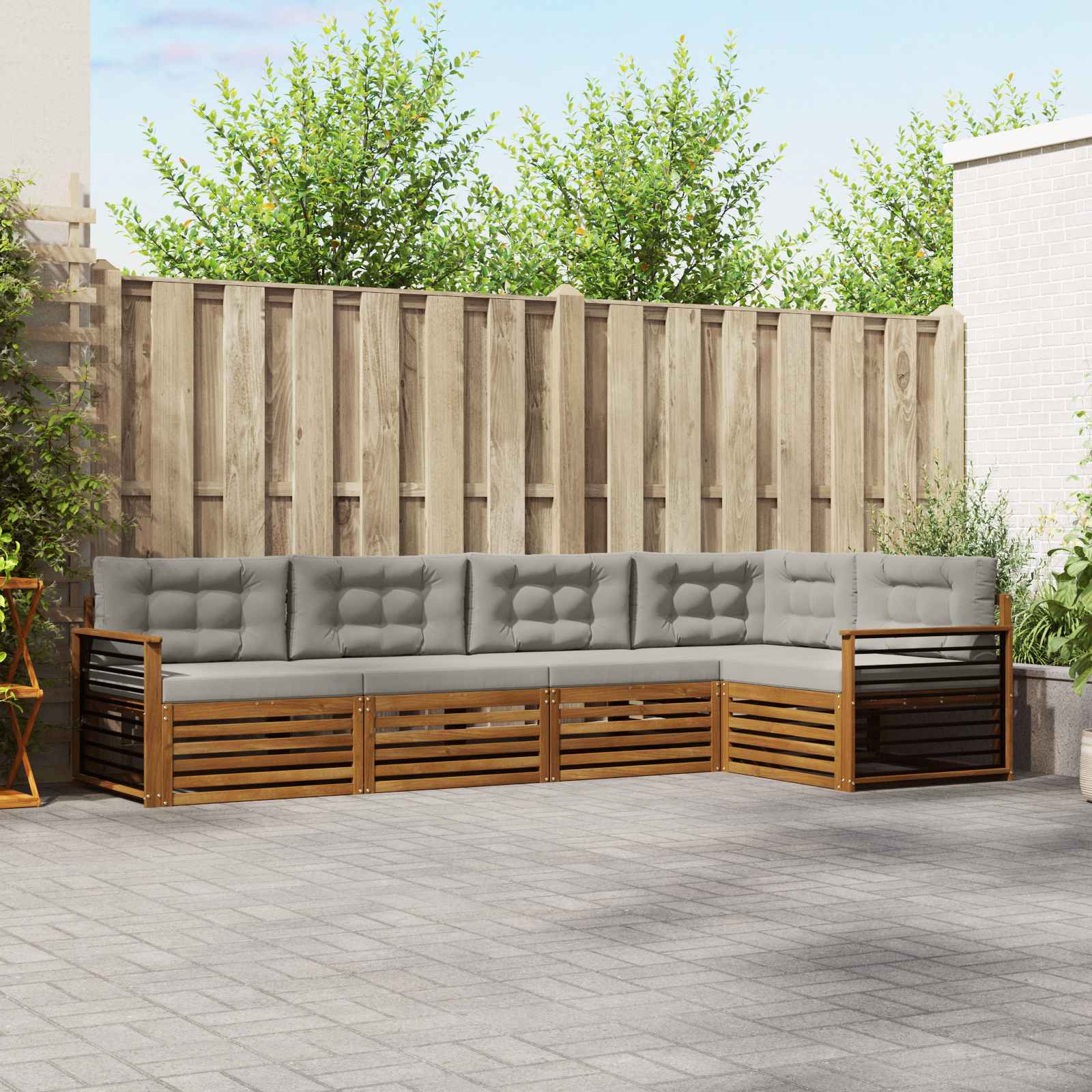 vidaXL Buiten bankenset 5 pcs Naturel Massief Acaciahout