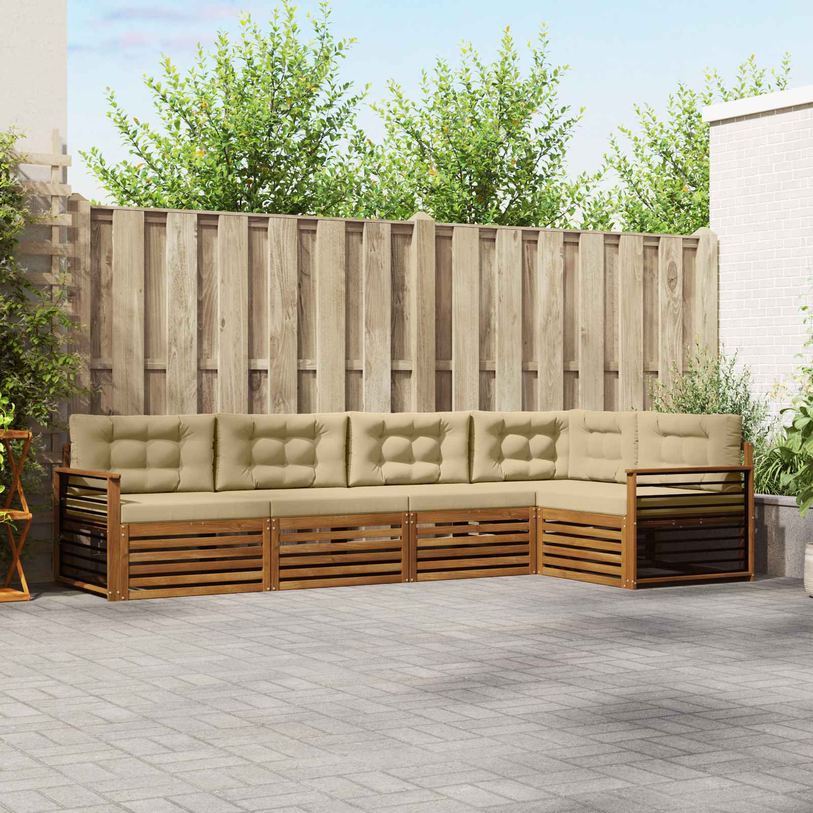 vidaXL Buiten bankenset 5 pcs Naturel Massief Acaciahout