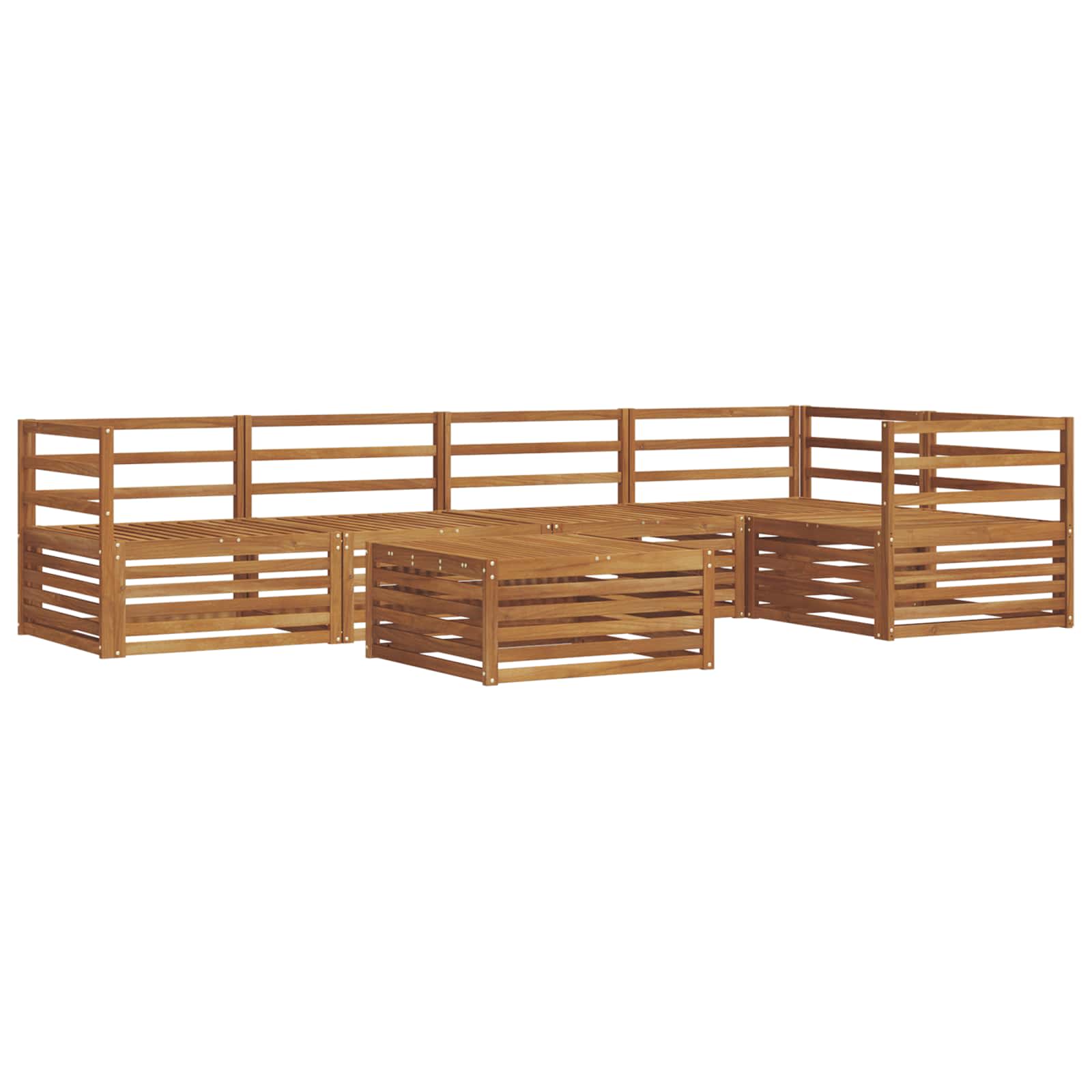 vidaXL Buiten bankenset 6 pcs Naturel Massief Acaciahout