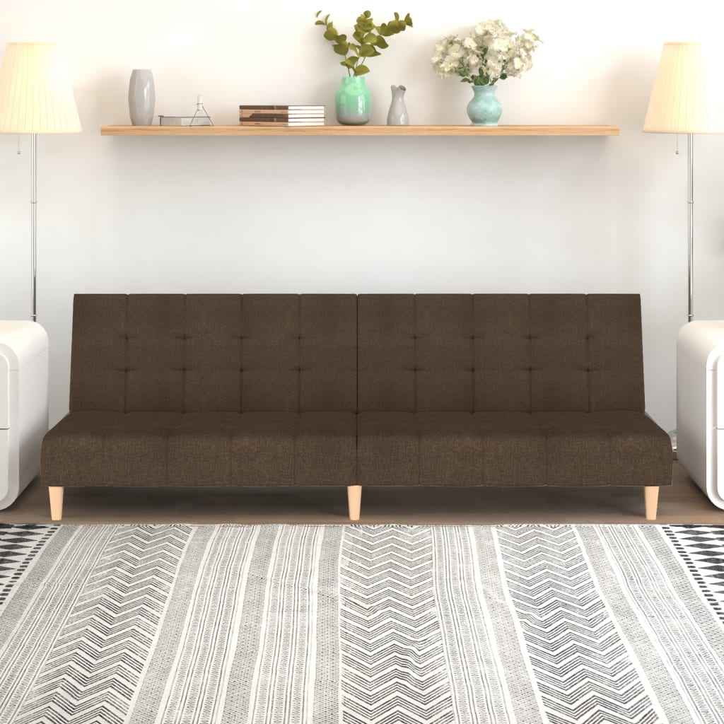 vidaXL Slaapbank 2-zits stof bruin