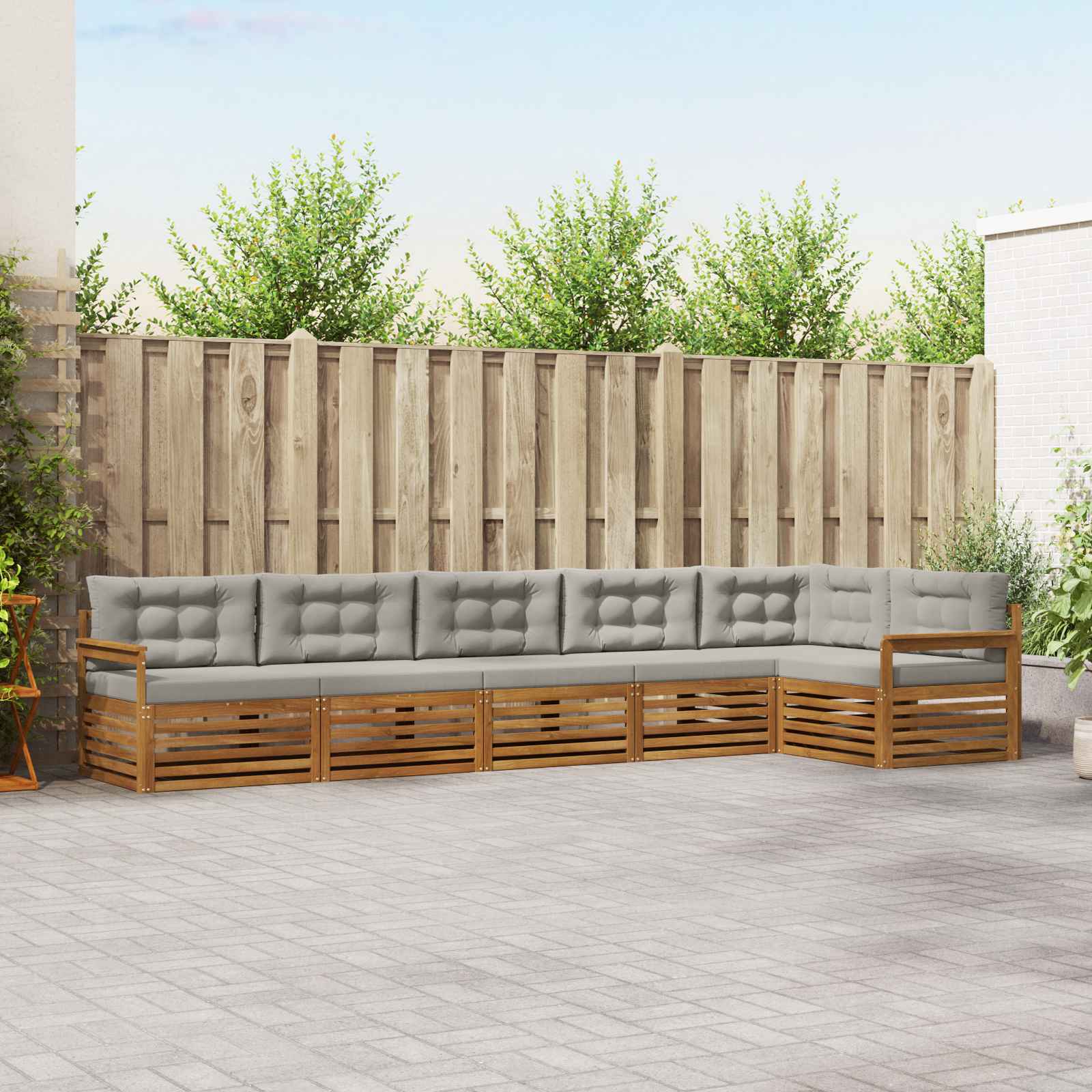 vidaXL Buiten bankenset 6 pcs Naturel Massief Acaciahout
