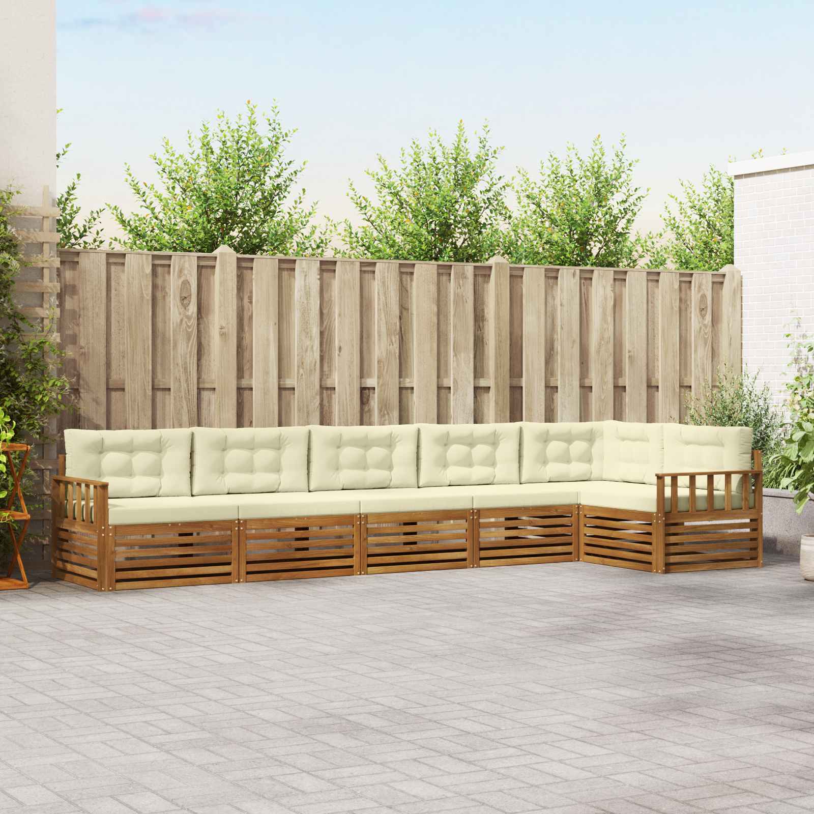 vidaXL Buiten bankenset 6 pcs Naturel Massief Acaciahout