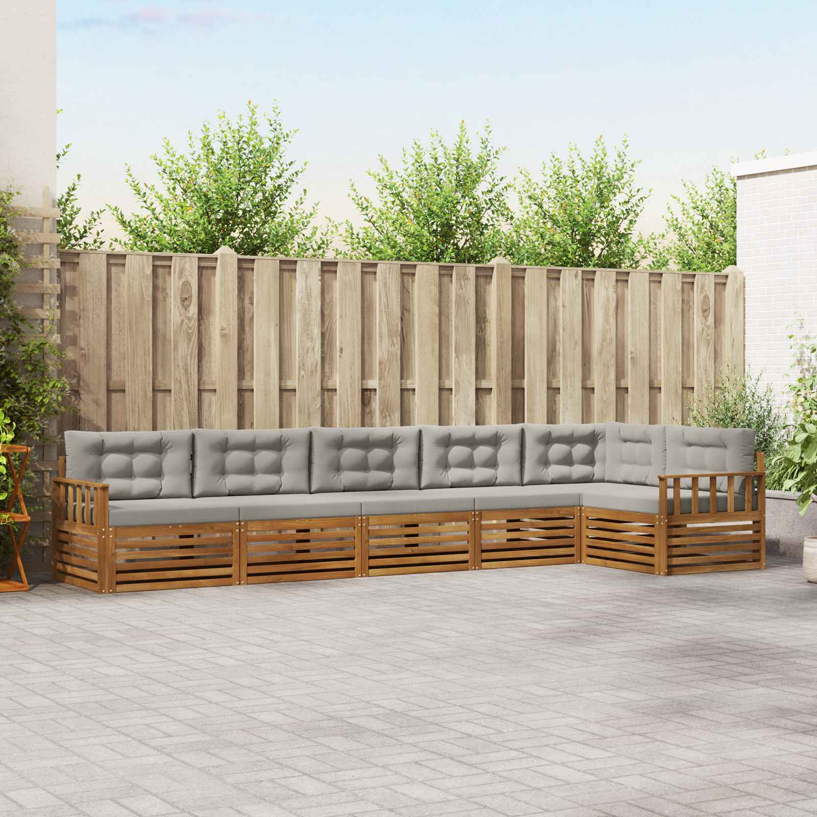 vidaXL Buiten bankenset 6 pcs Naturel Massief Acaciahout