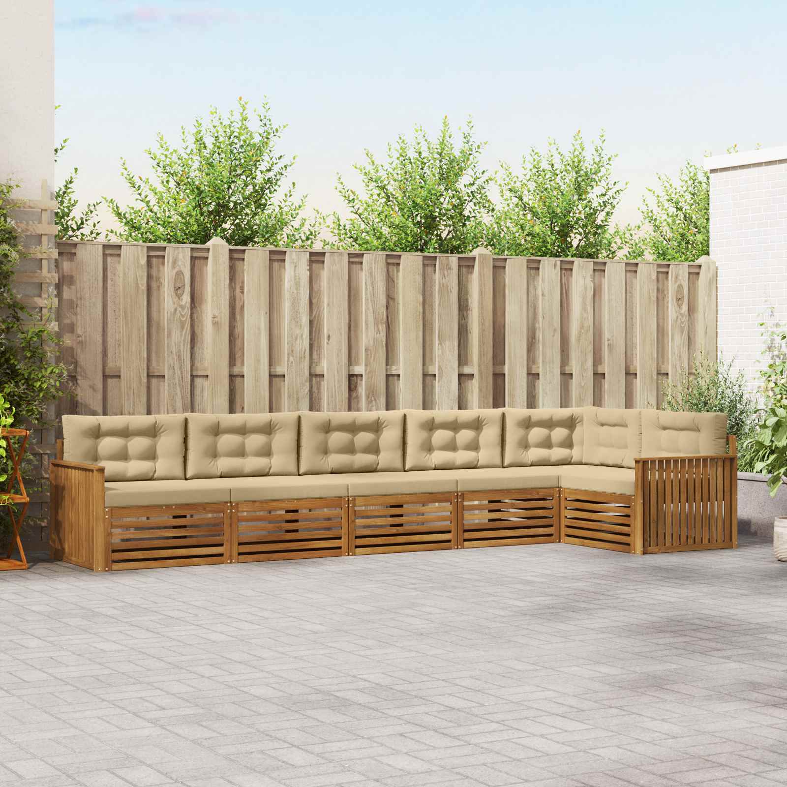 vidaXL Buiten bankenset 6 pcs Naturel Massief Acaciahout