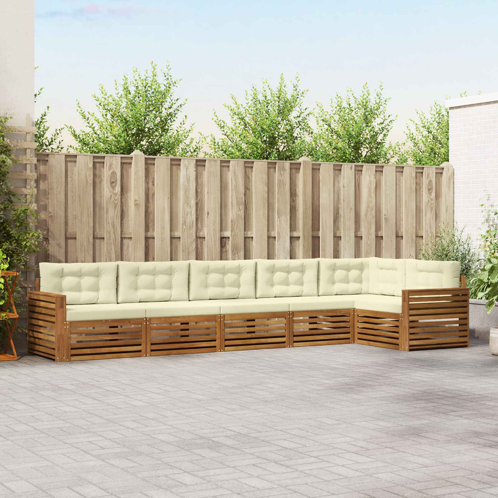 vidaXL Buiten bankenset 6 pcs Naturel Massief Acaciahout