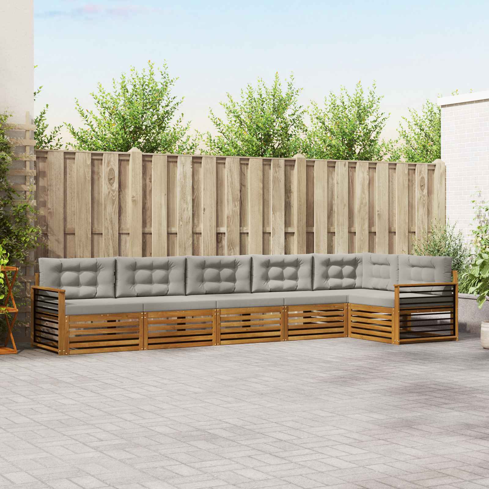 vidaXL Buiten bankenset 6 pcs Naturel Massief Acaciahout