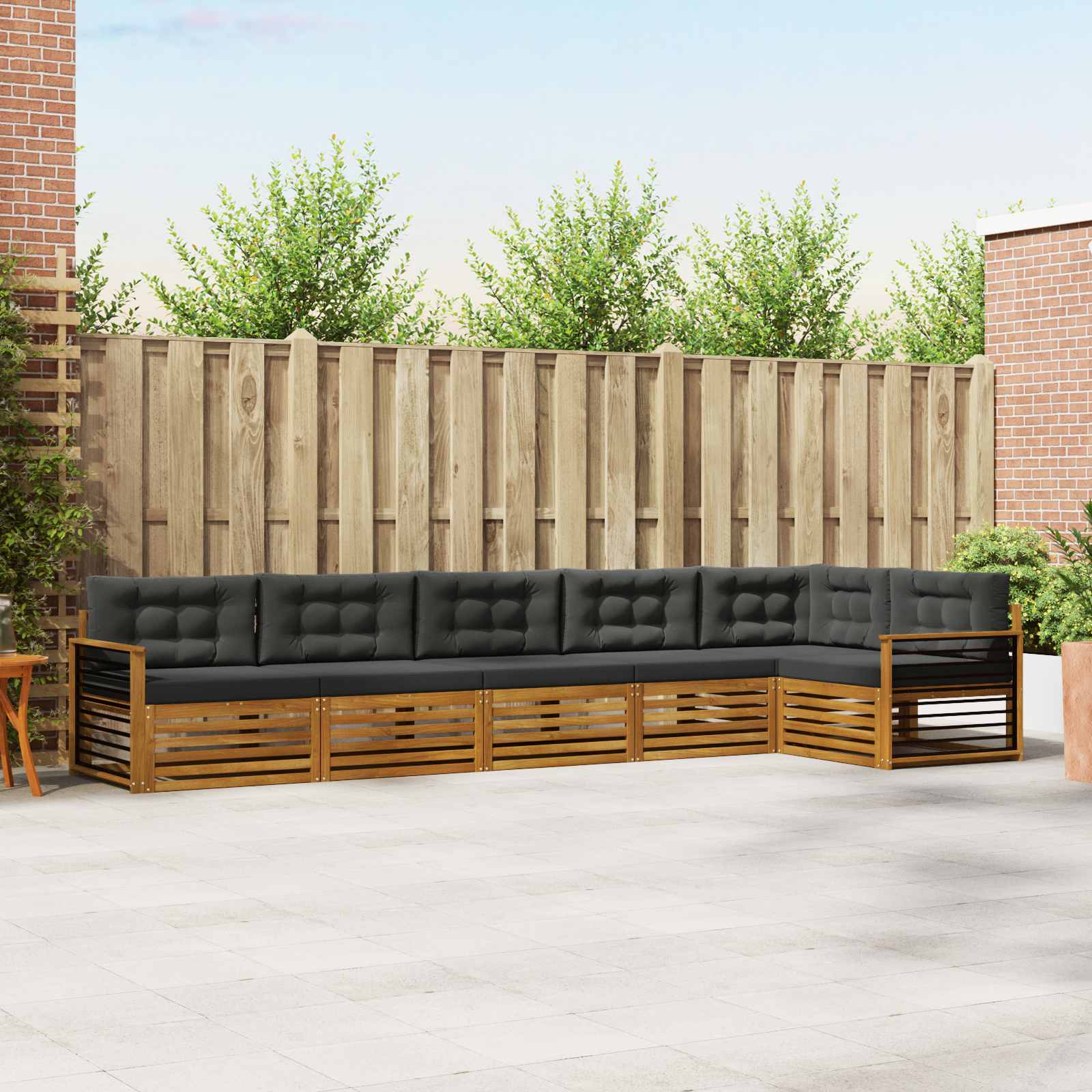 vidaXL Buiten bankenset 6 pcs Naturel Massief Acaciahout