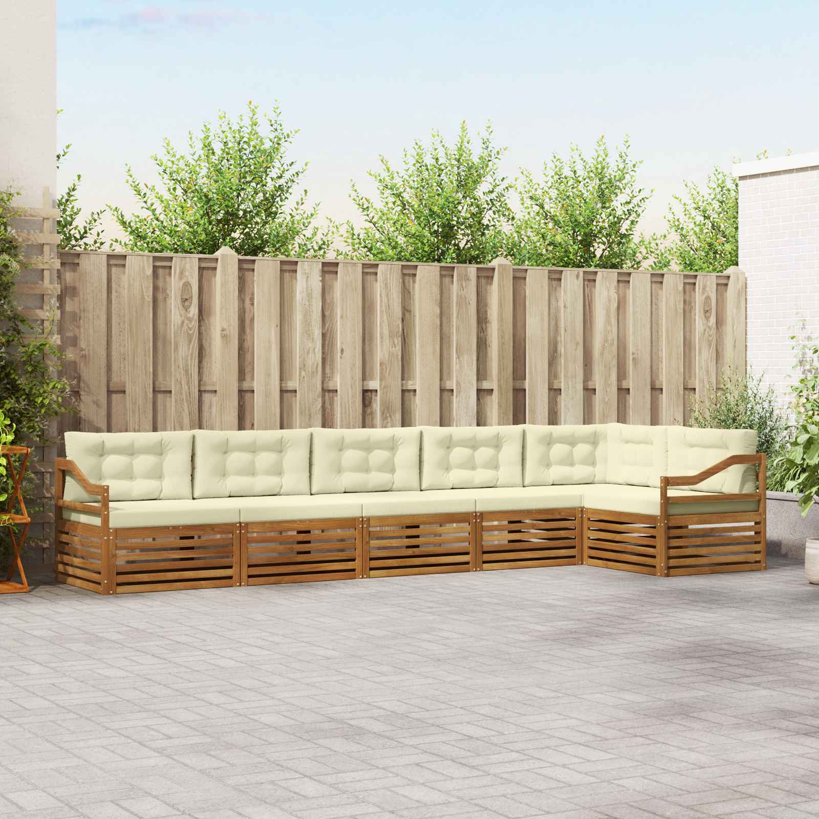 vidaXL Buiten bankenset 6 pcs Naturel Massief Acaciahout