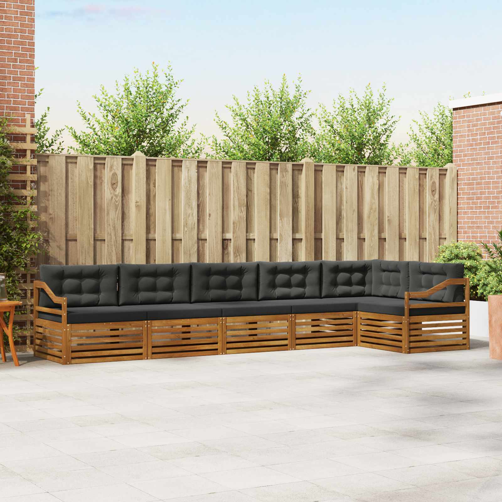 vidaXL Buiten bankenset 6 pcs Naturel Massief Acaciahout