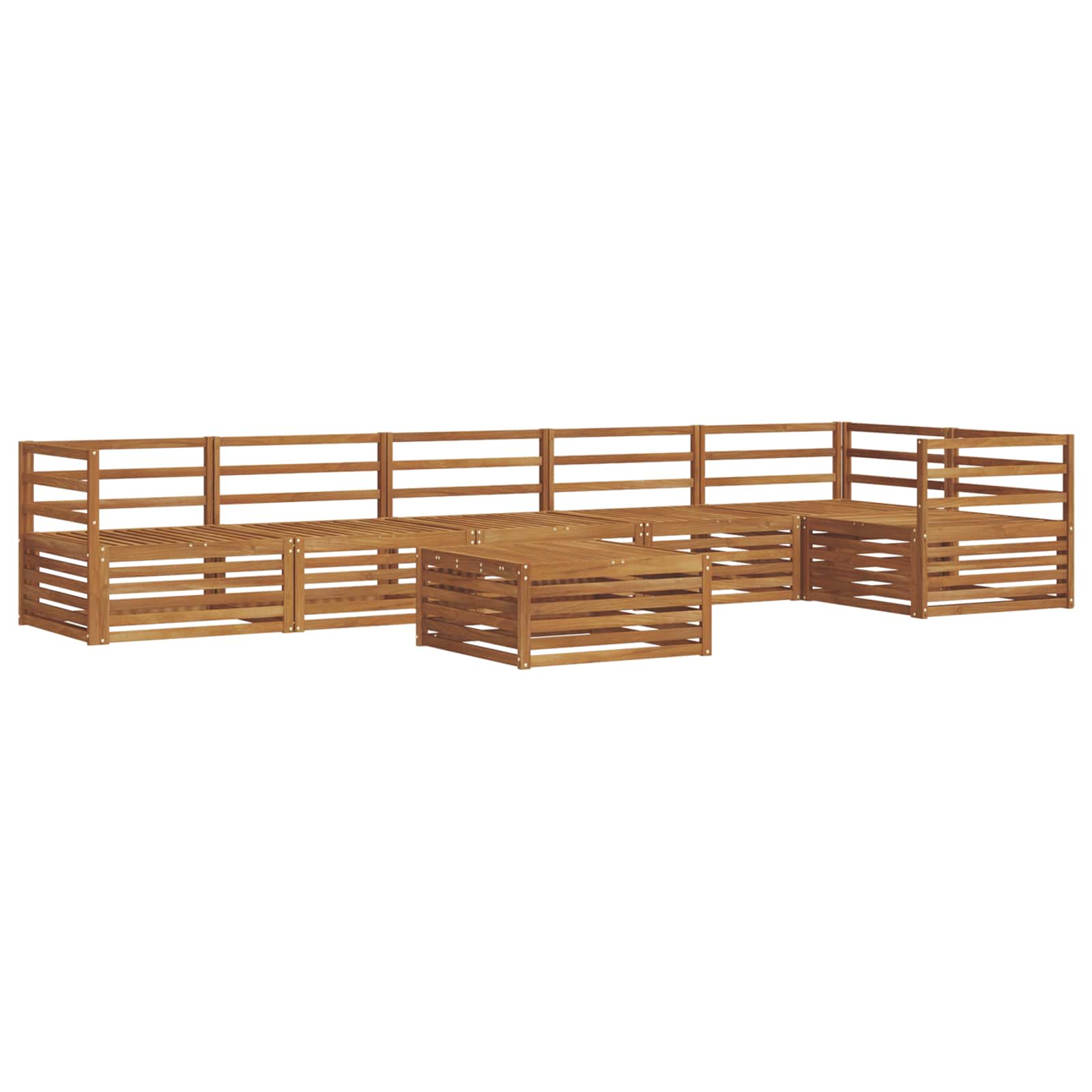 vidaXL Buiten bankenset 7 pcs Naturel Massief Acaciahout