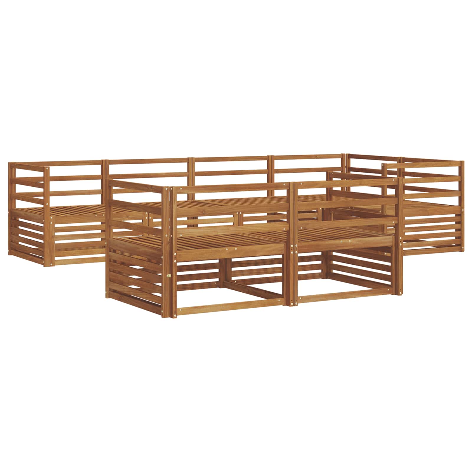 vidaXL Buiten bankenset 7 pcs Naturel