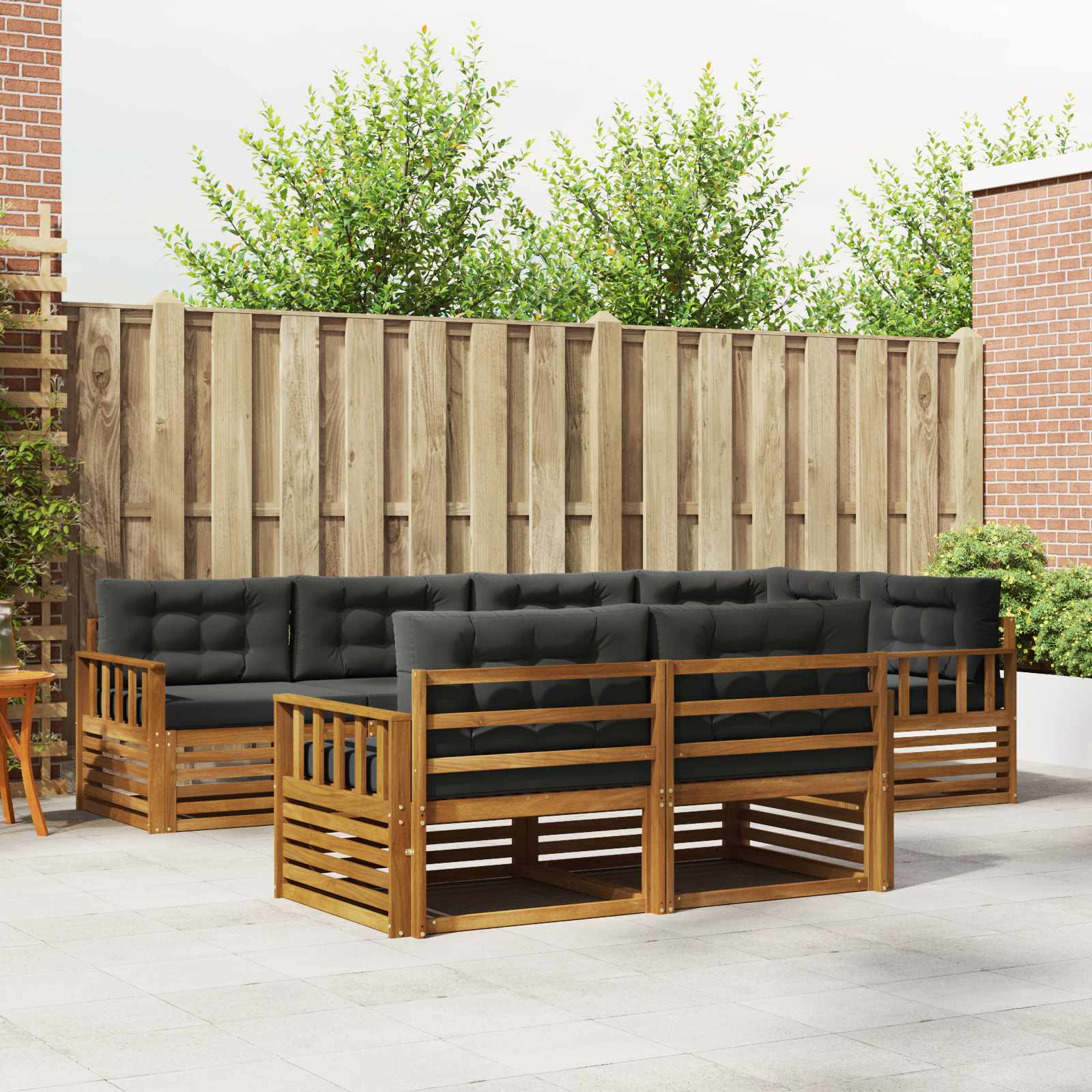 vidaXL Buiten bankenset 7 pcs Naturel