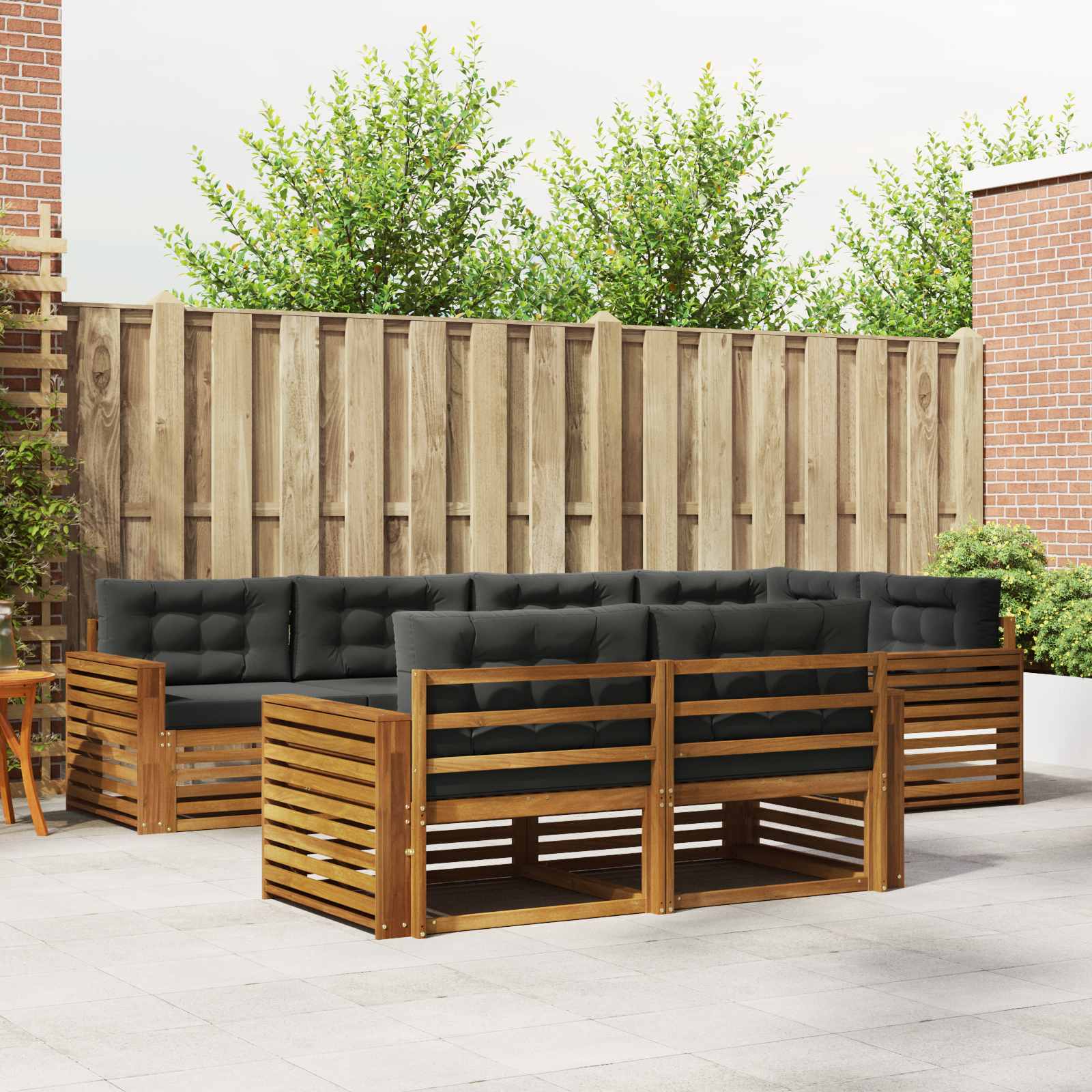 vidaXL Buiten bankenset 7 pcs Naturel