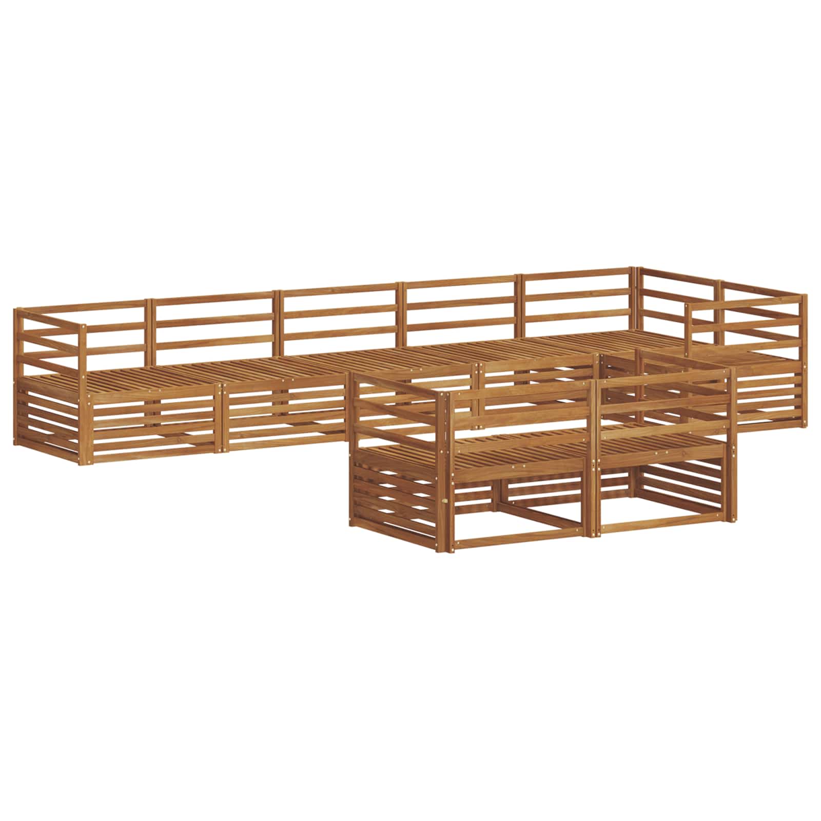 vidaXL Buiten bankenset 8 pcs Naturel