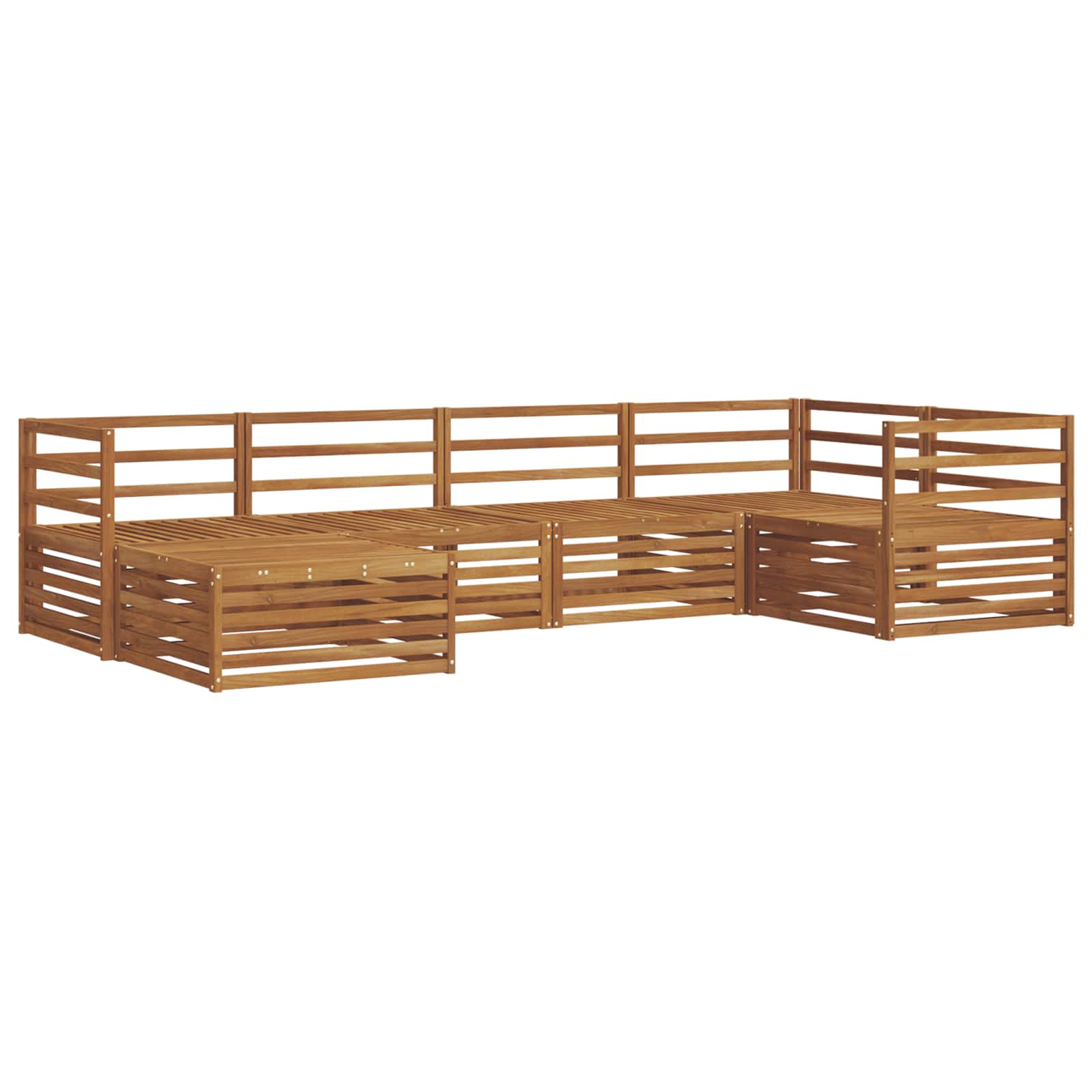 vidaXL Buiten bankenset 6 pcs Naturel