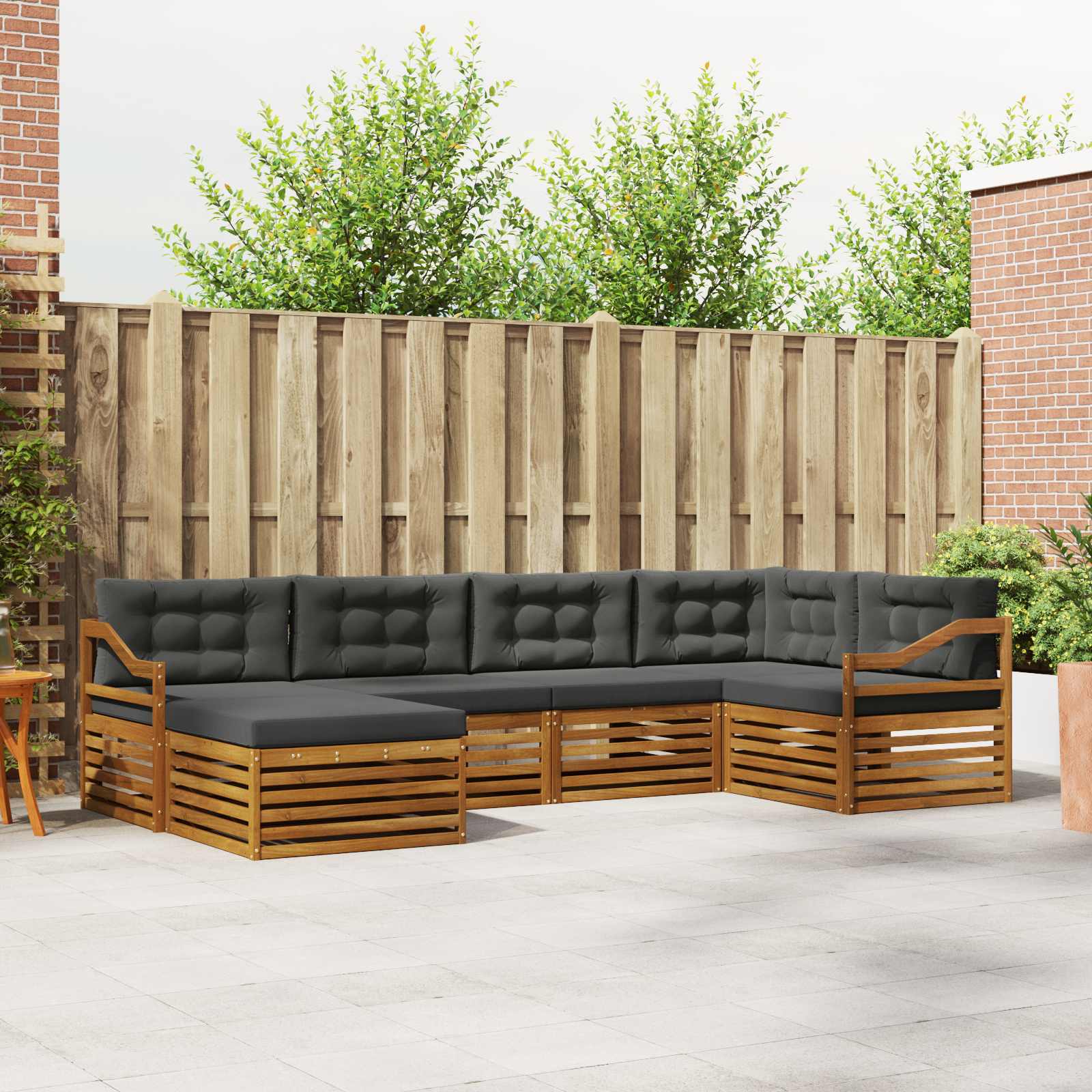 vidaXL Buiten bankenset 6 pcs Naturel