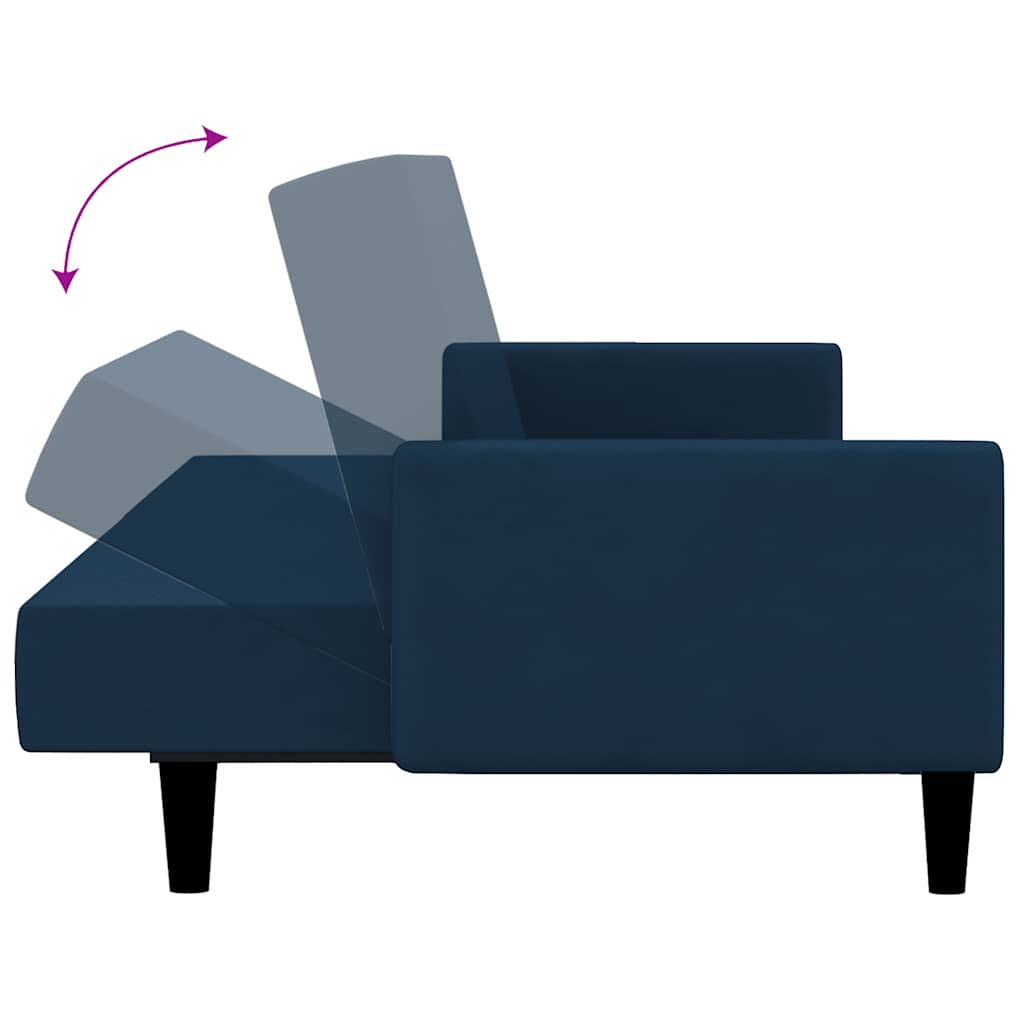 vidaXL Slaapbank 2-zits fluweel blauw