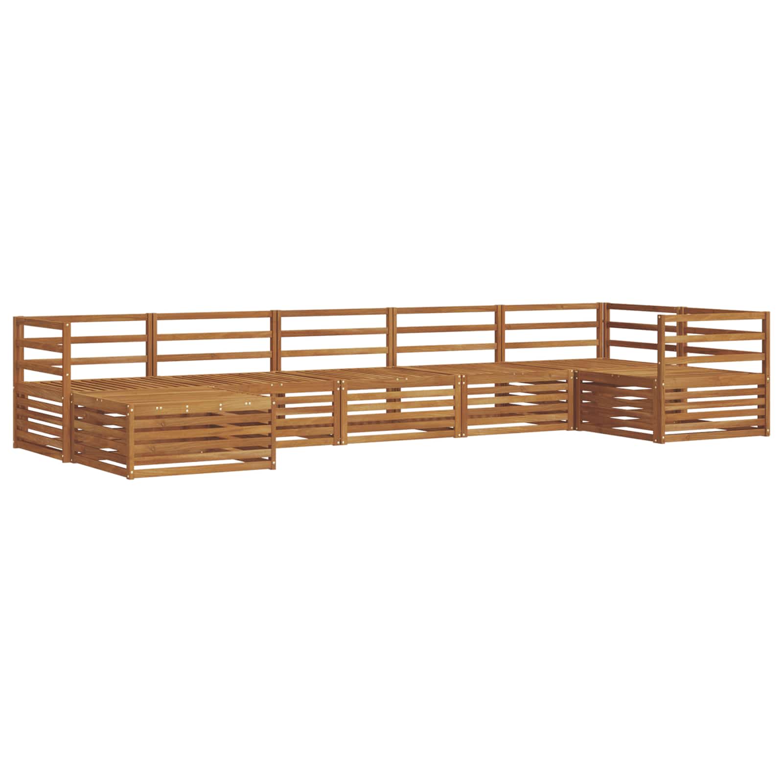 vidaXL Sofa-Sets 7 pcs Naturel Massief Acaciahout