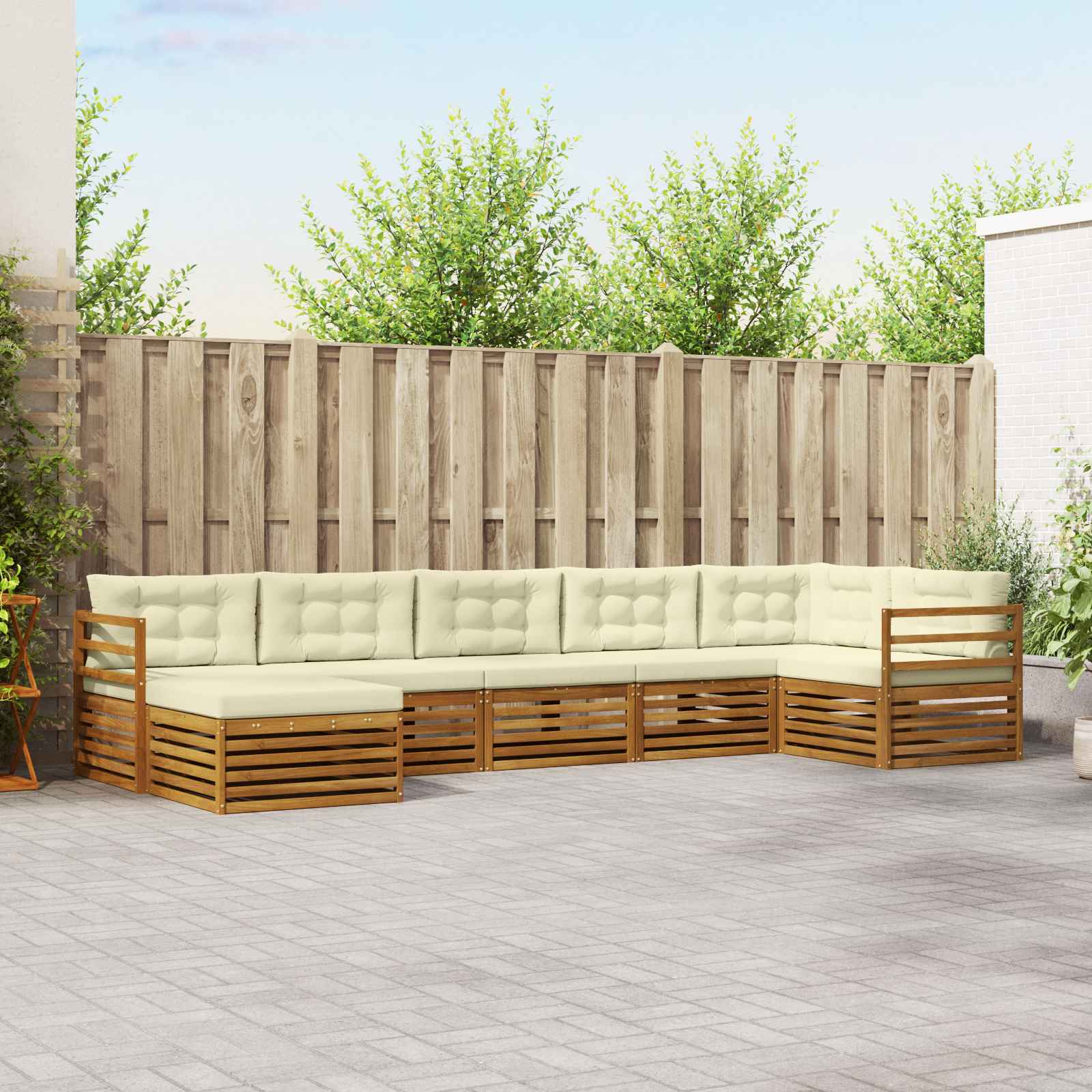 vidaXL Sofa-Sets 7 pcs Naturel Massief Acaciahout